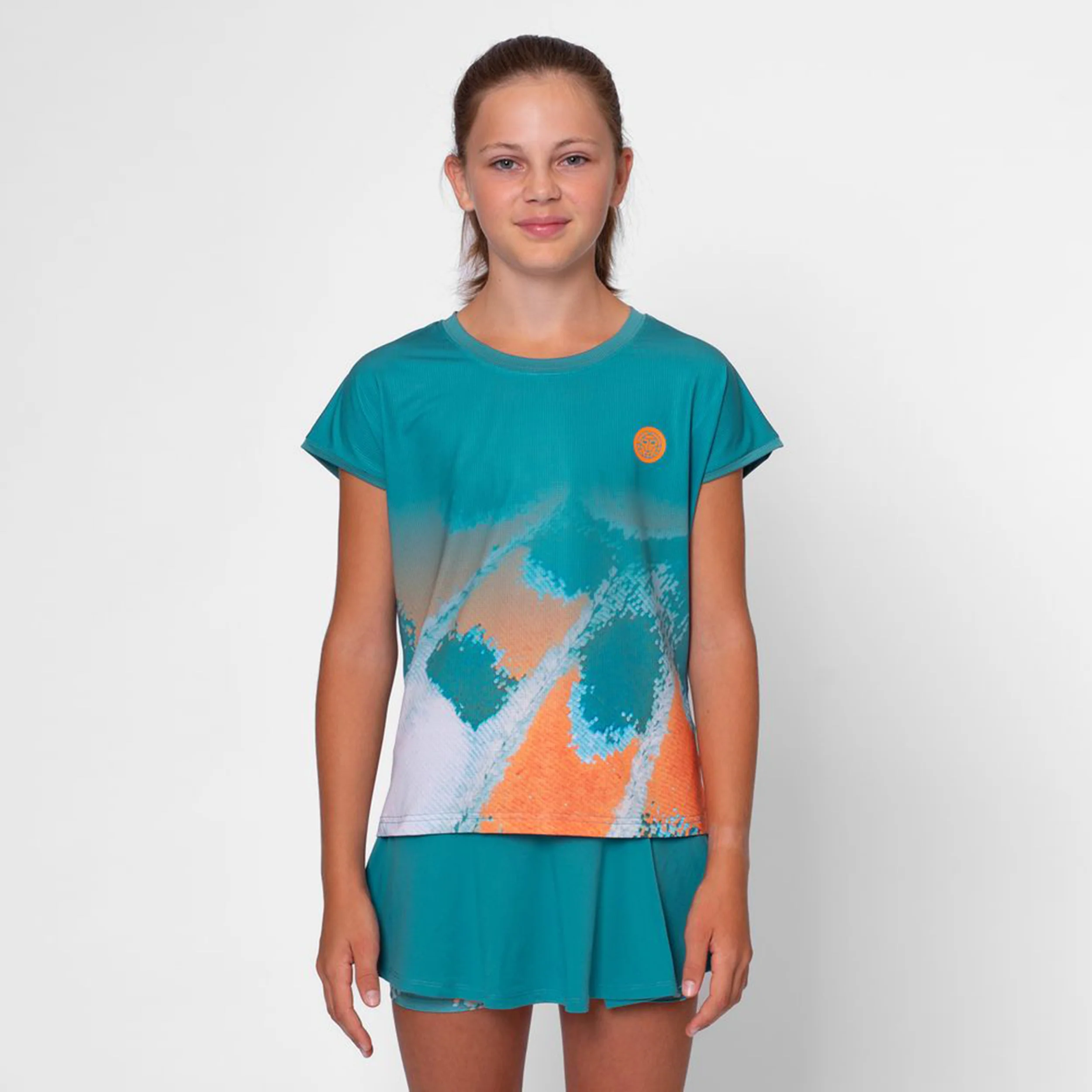 Melbourne 2025 T-shirt Filles-Bleu Petrol, Orange - Image 3