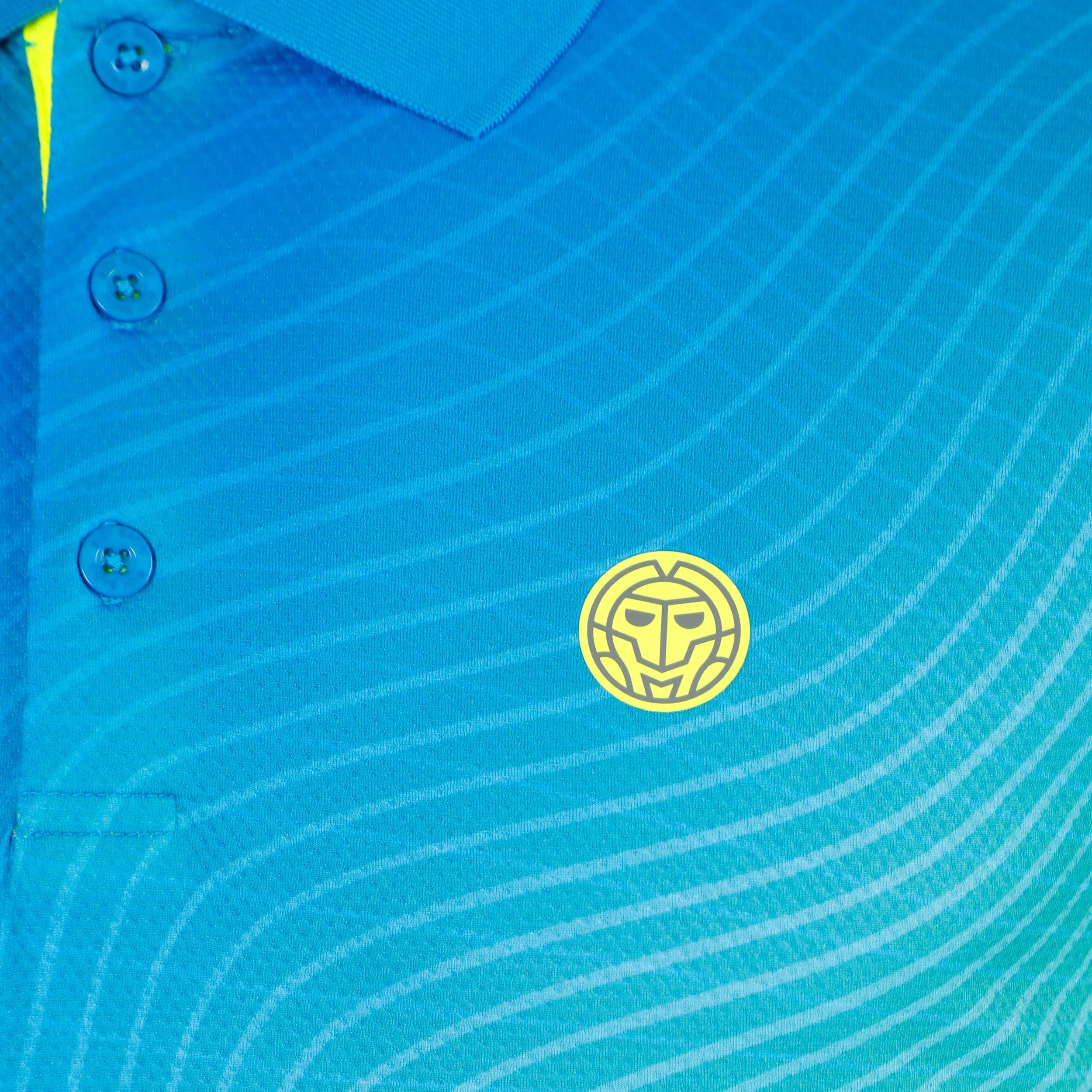 Out of Control Polo Hommes-bleu, jaunes fluo - Image 3