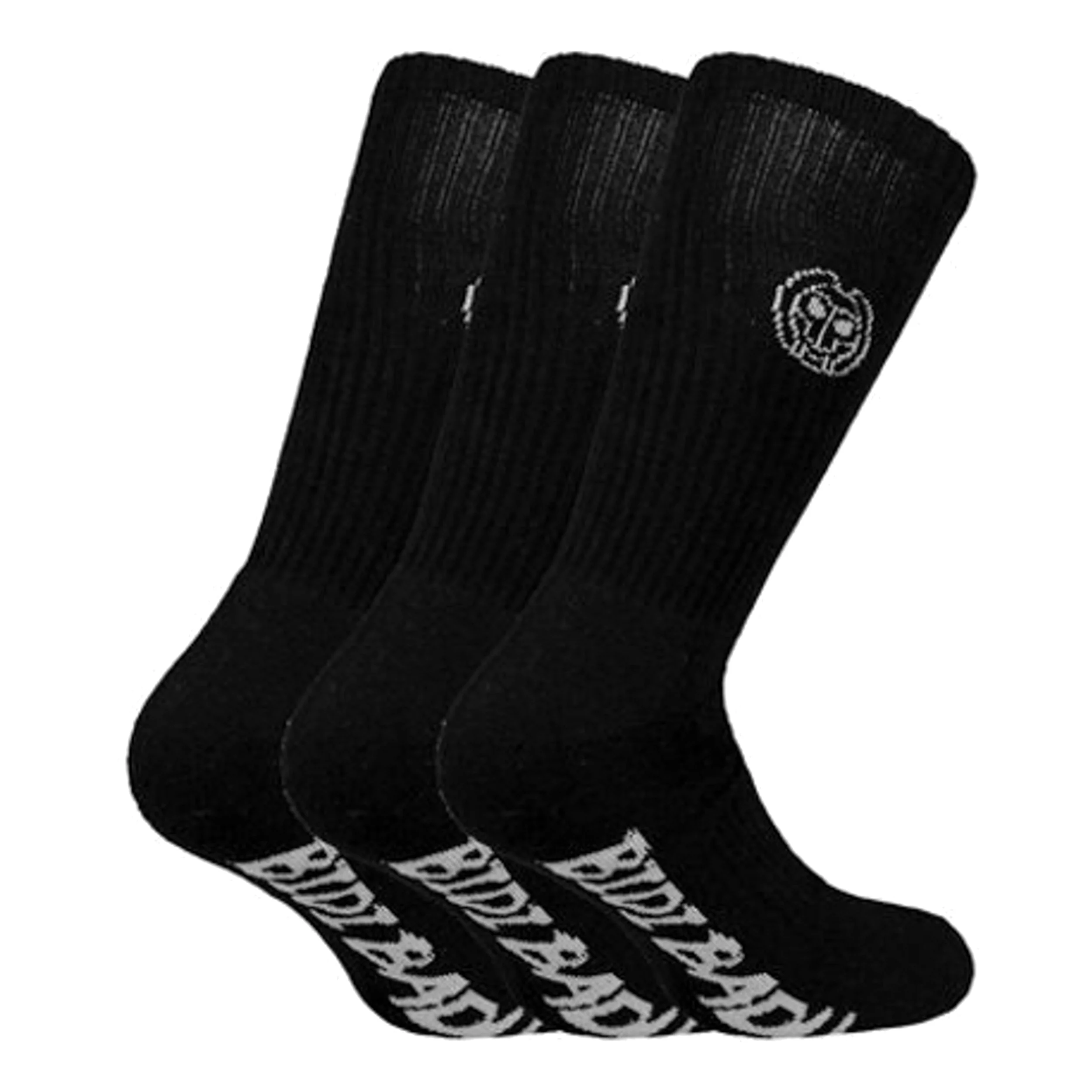 Tamio Tech Crew Chaussettes De Sport Pack De 3-Noir,Blanc - Image 2