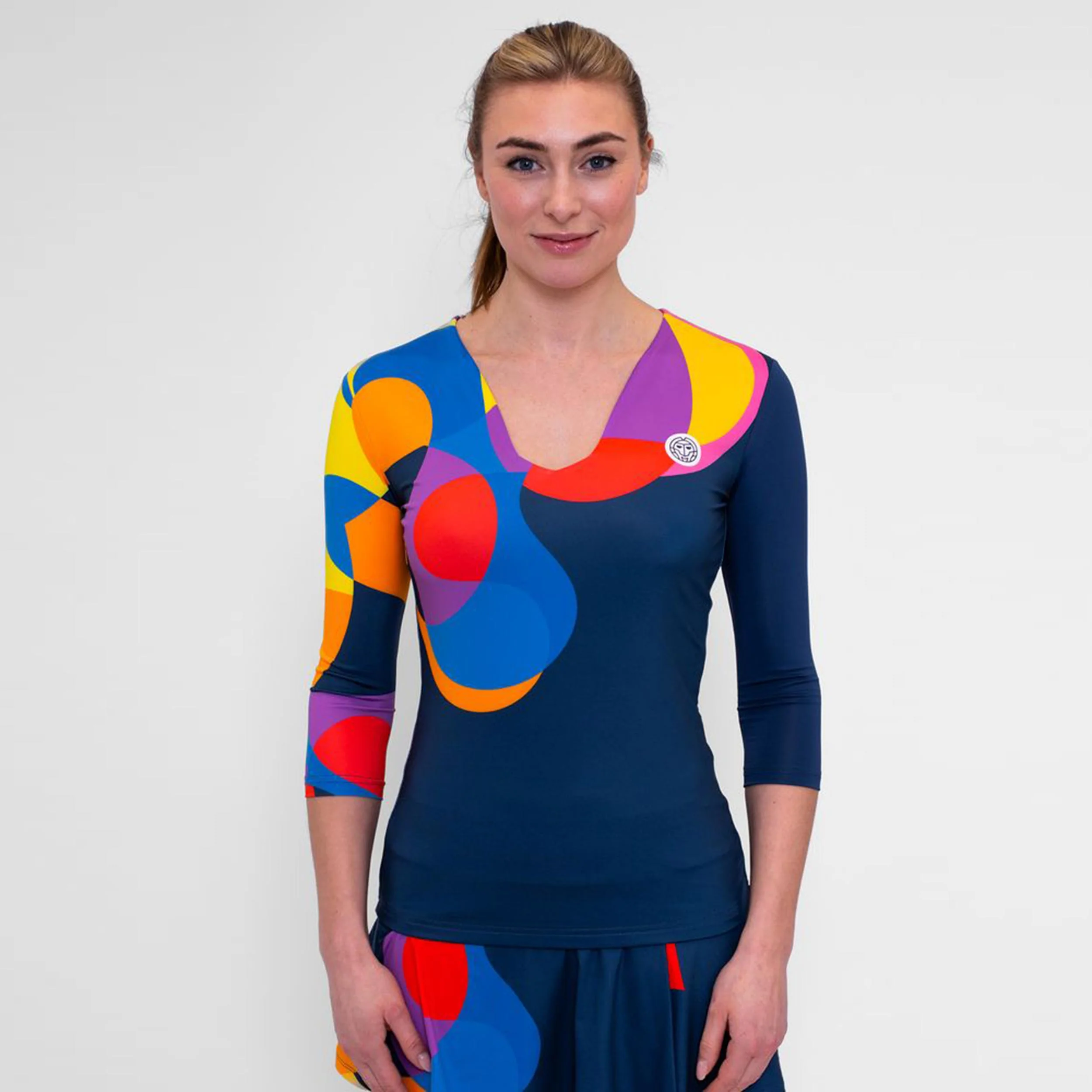 Twiggy Haut Manches Longues Femmes-Bleu Foncé,Multicouleur
