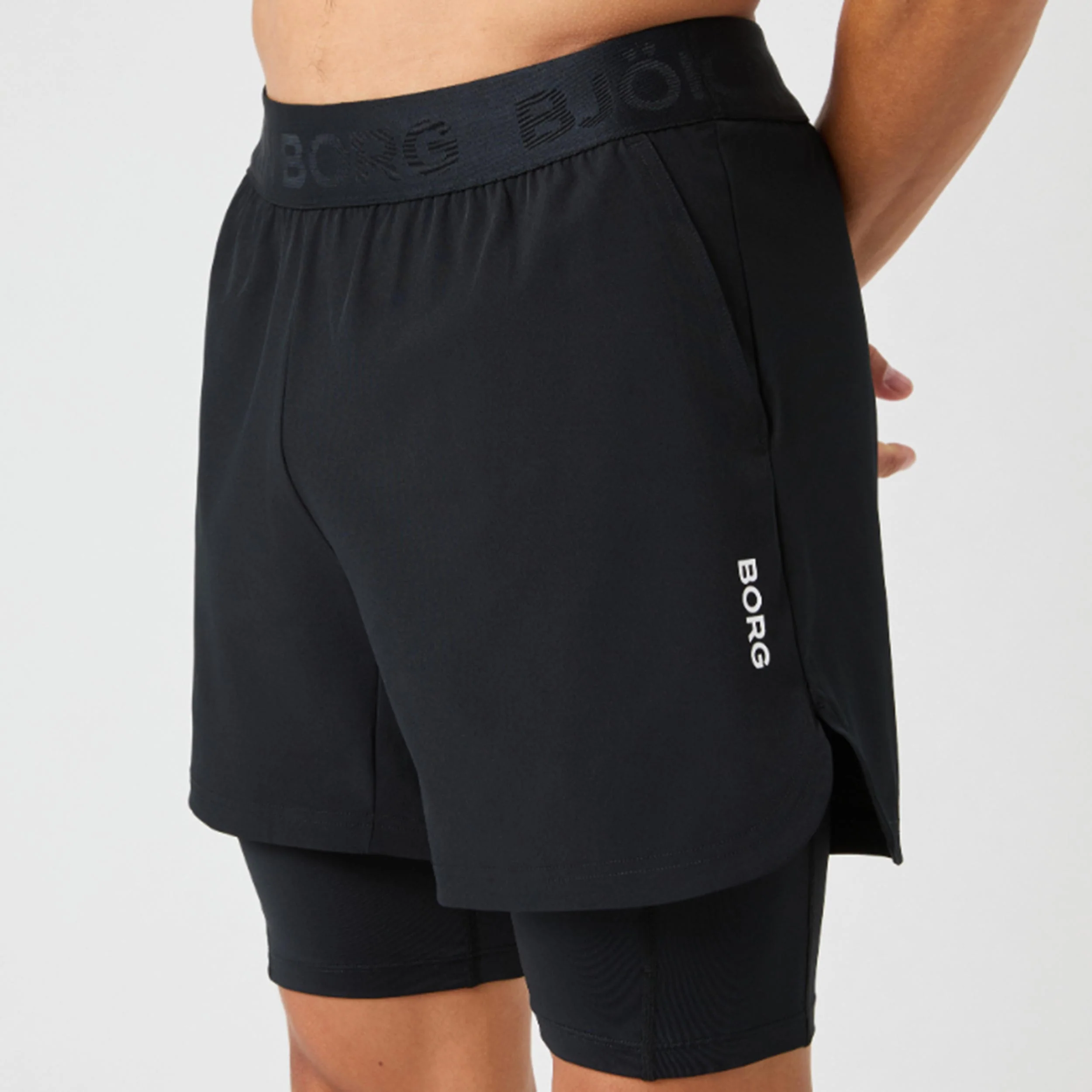 Borg 2 In 1 Shorts Hommes - noir