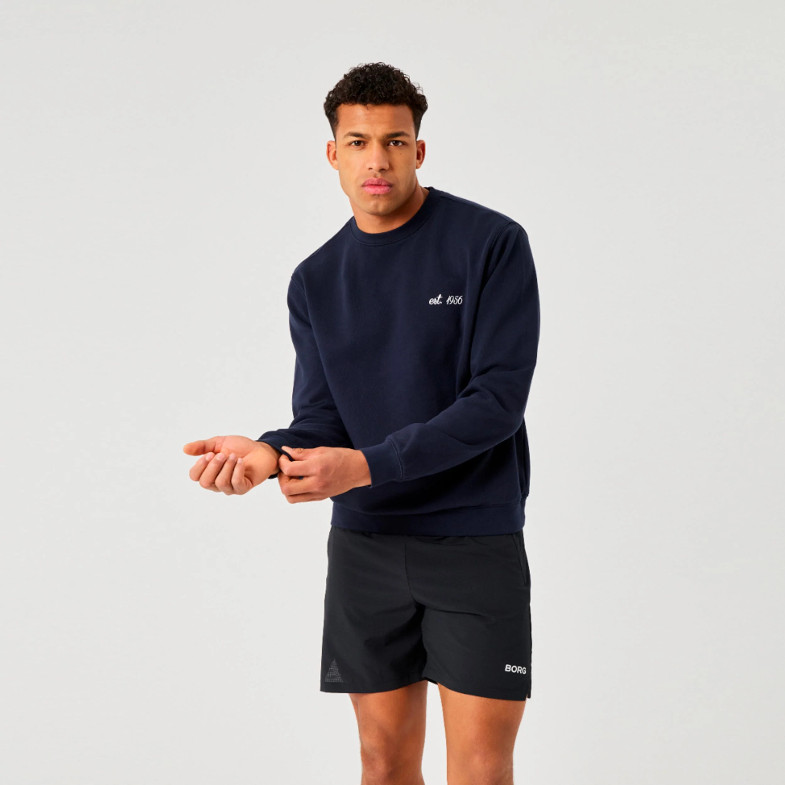 Borg Classic Print Sweat-shirt Hommes - bleu foncé
