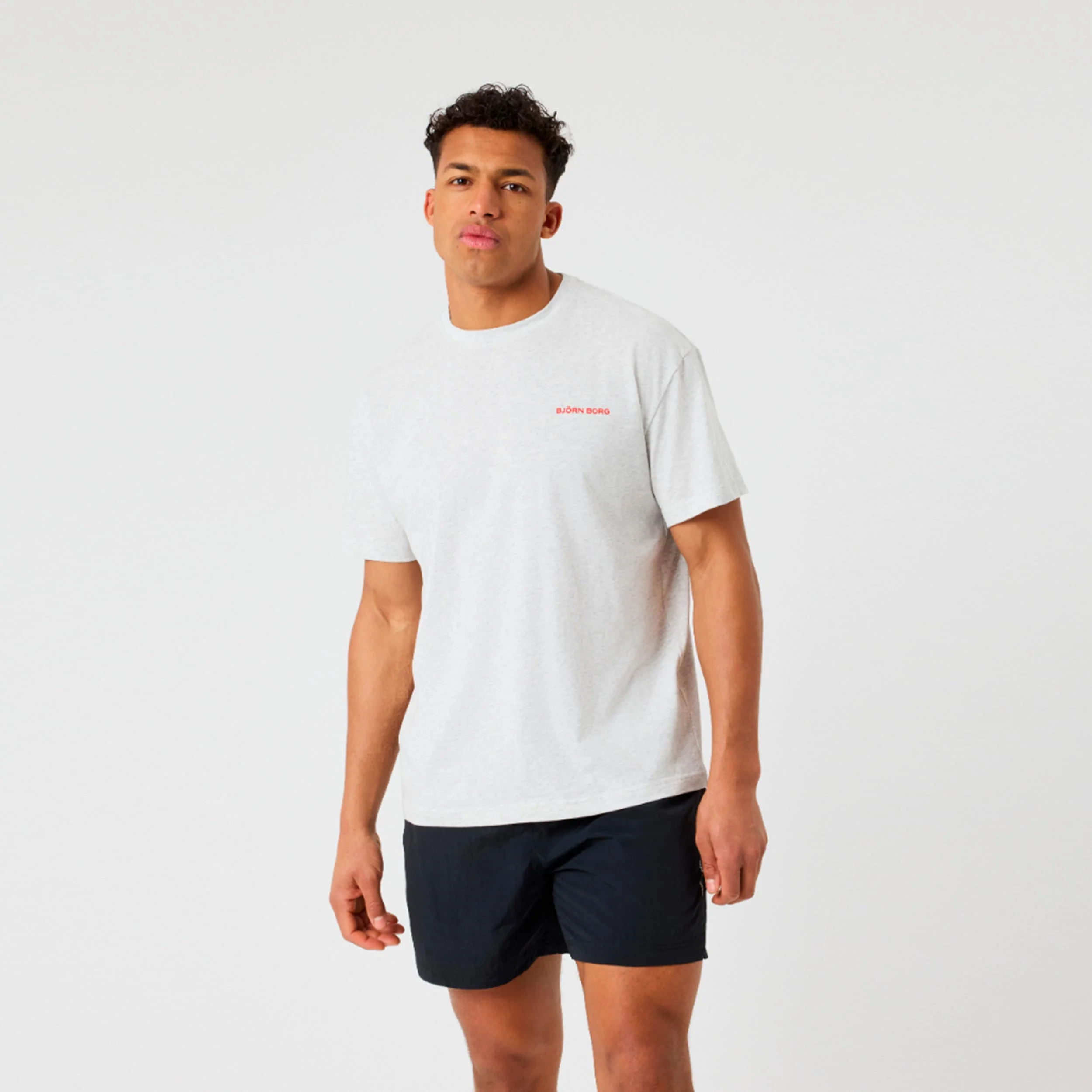 Borg Gym Oversized T-shirt Hommes - gris clair