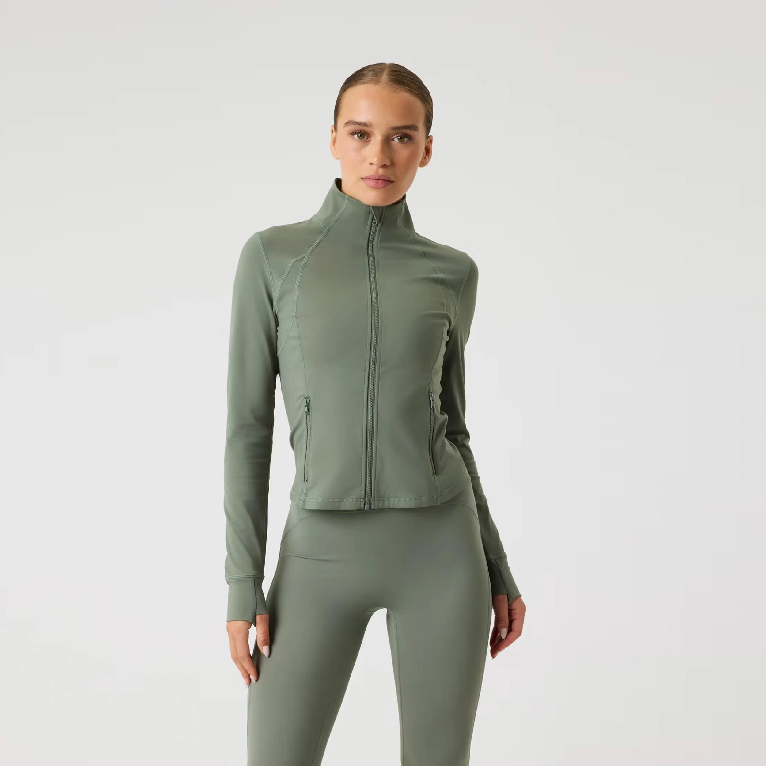 Borg Soft Zip Midlayer Haut manches longues Femmes - sauge