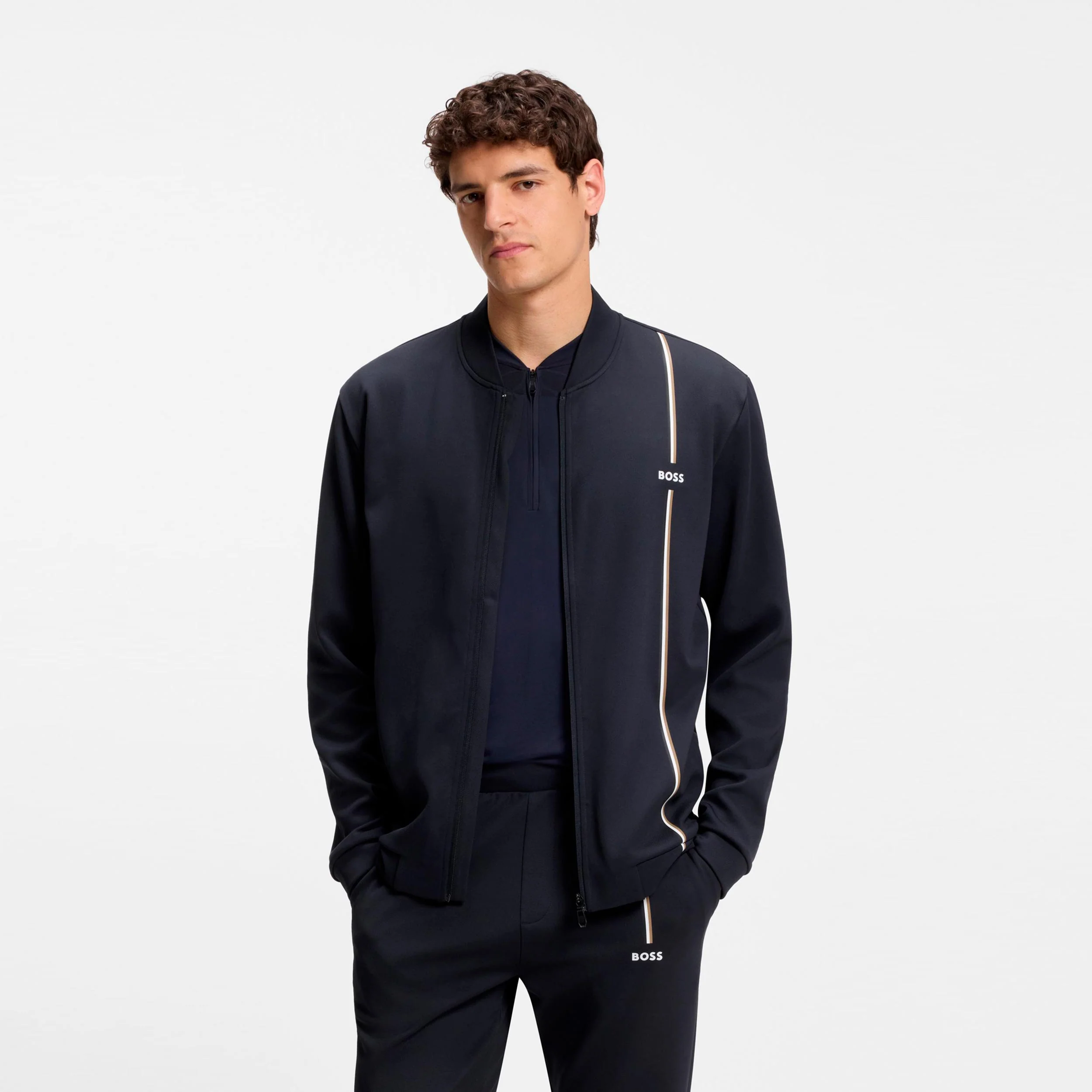 Game Full Zip Gilet en coton Hommes - bleu foncé