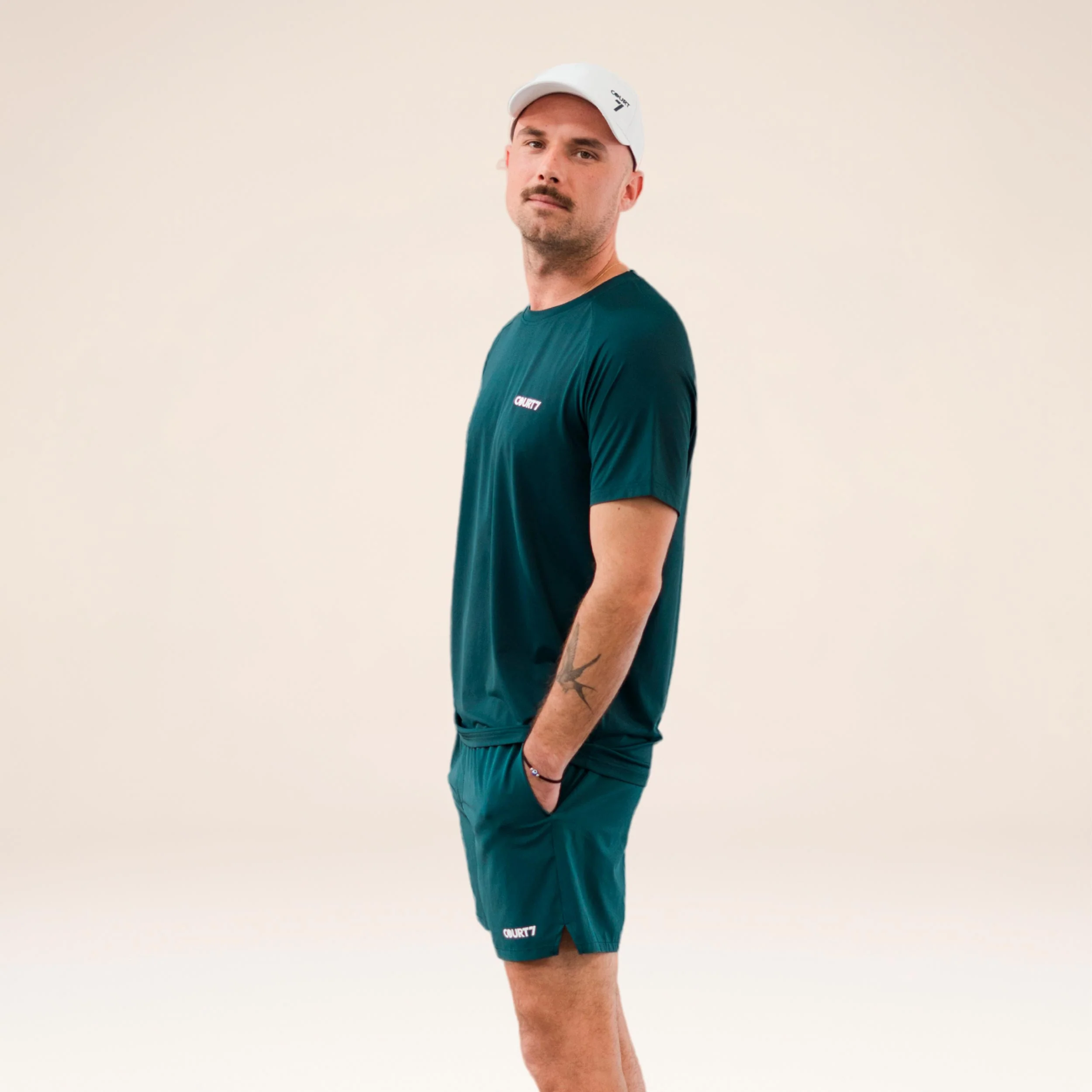 Performance Solid T-shirt Hommes - vert foncé - Image 4