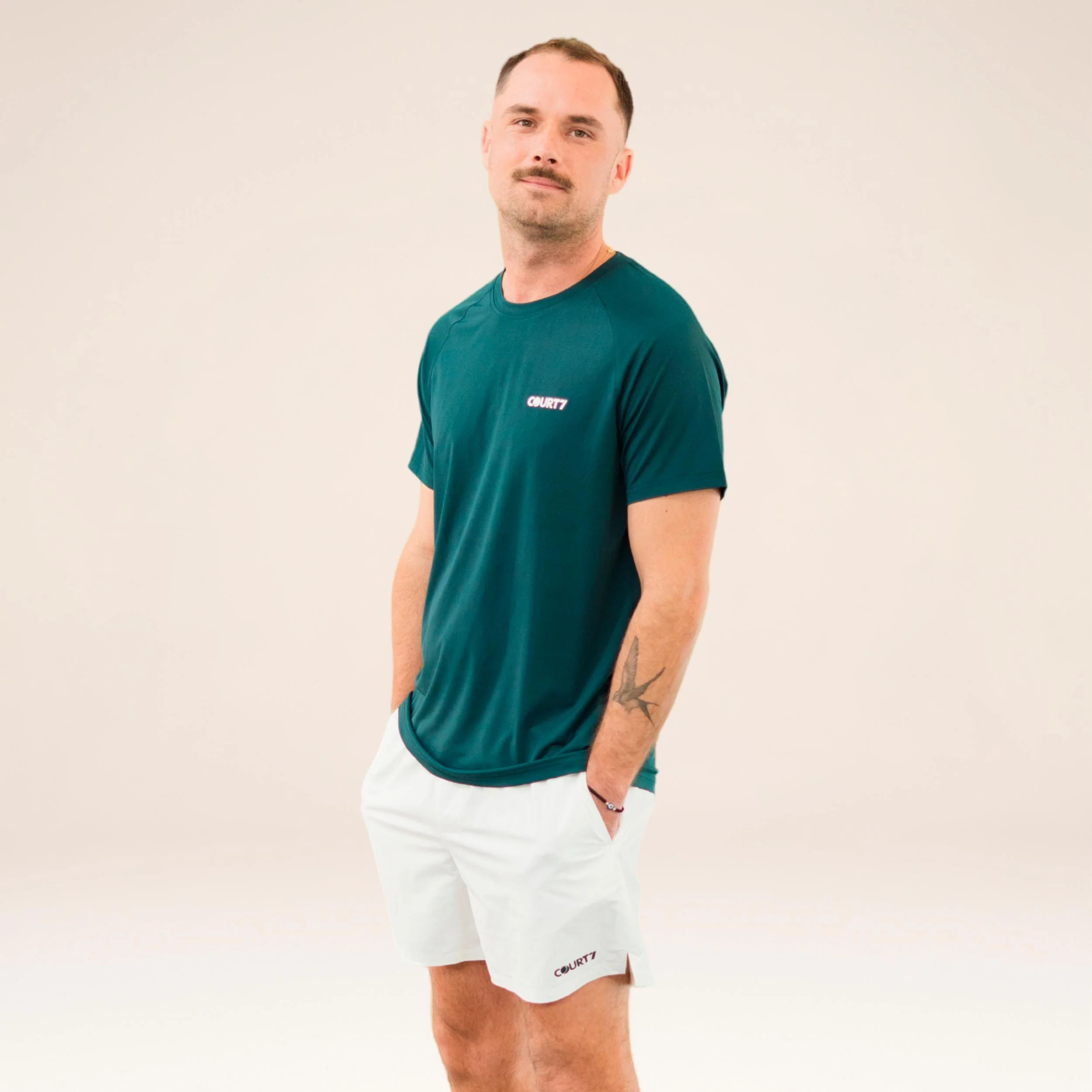 Performance Solid T-shirt Hommes - vert foncé - Image 5