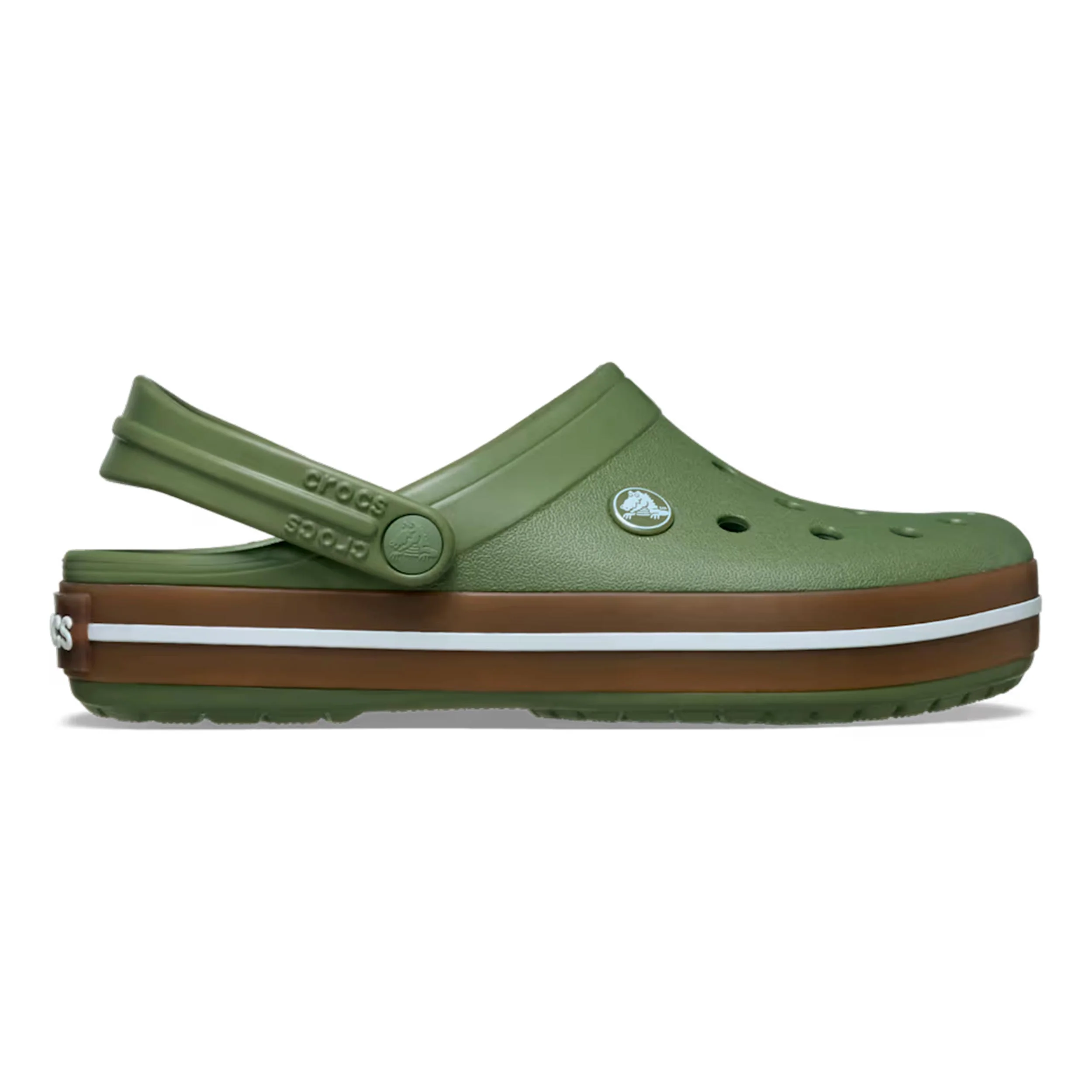 Crocband Gum Clog Tongs Hommes - vert olive, beige