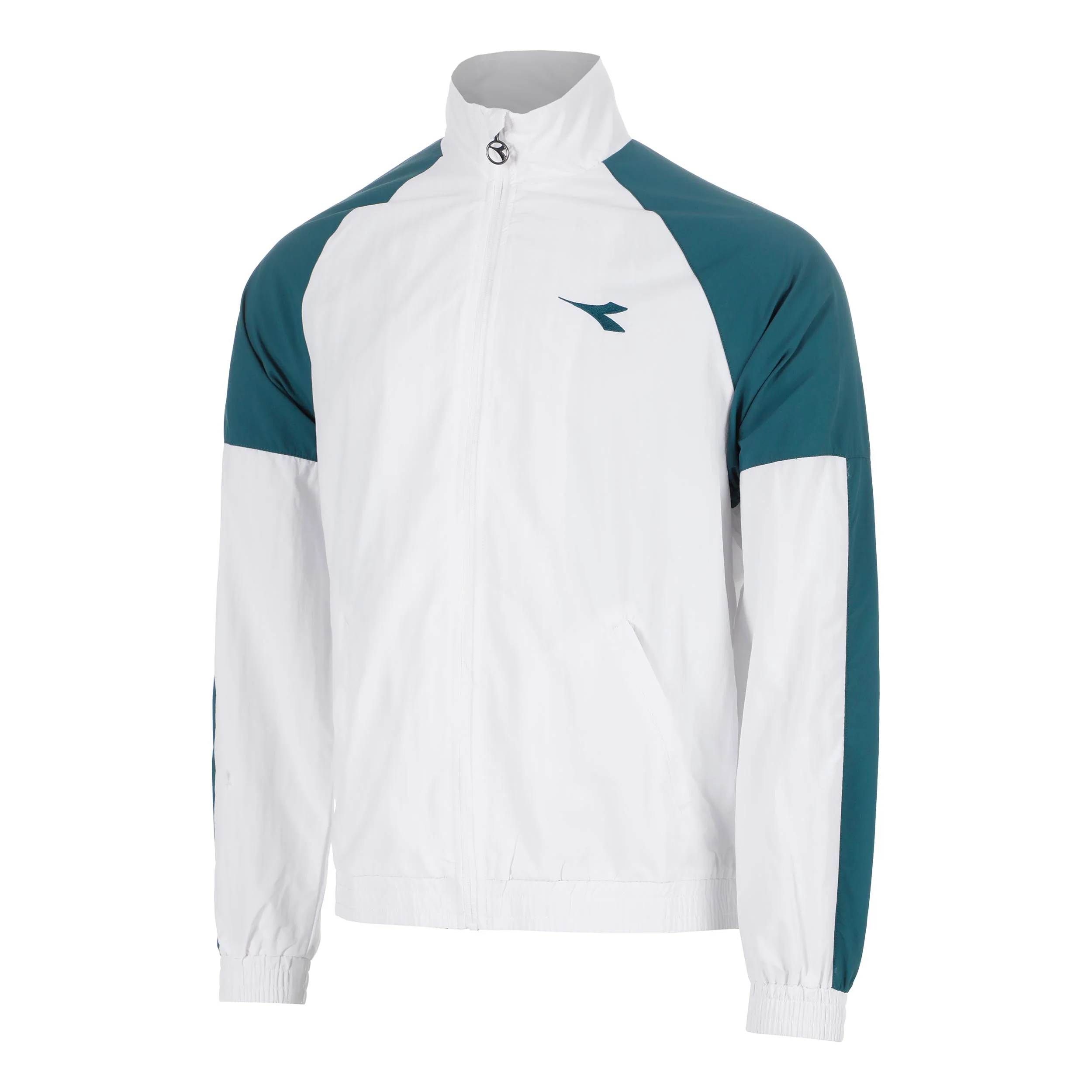 Match Veste de survêtement Hommes-blanc, bleu petrol