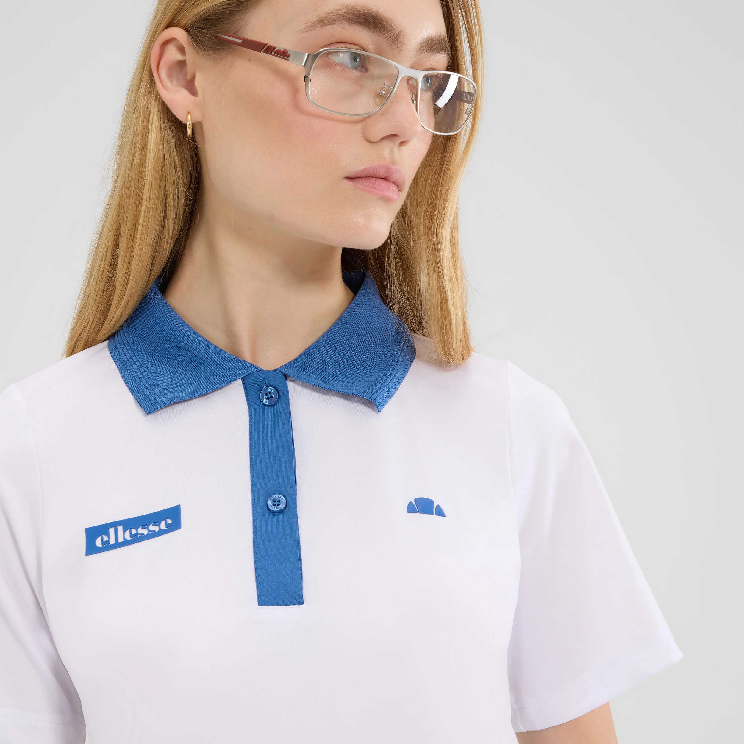 Di Lepre Polo Femmes-Blanc,Bleu - Image 3