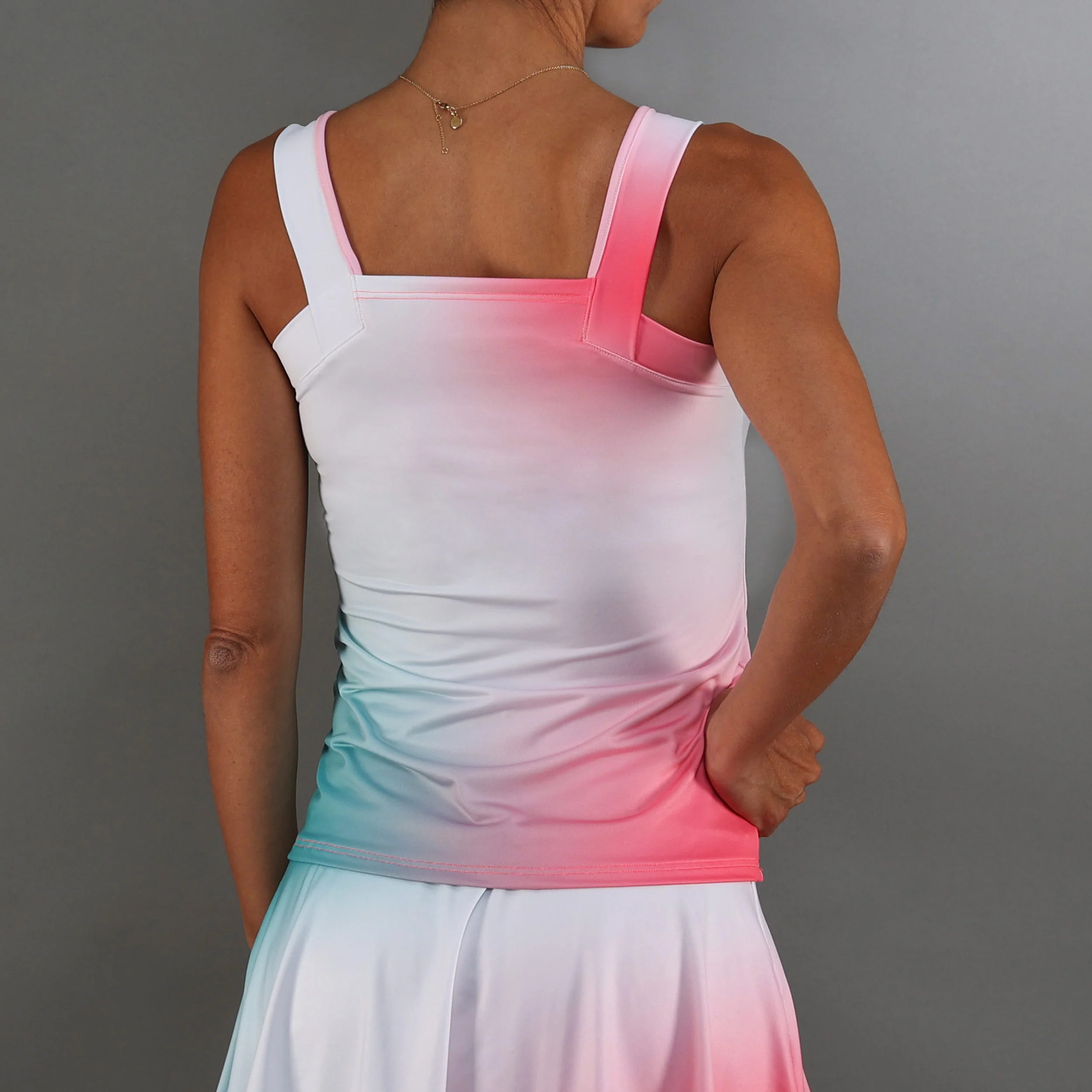 Breeze Débardeur Tank Top Femmes-Pink Fluo,Blanc - Image 2