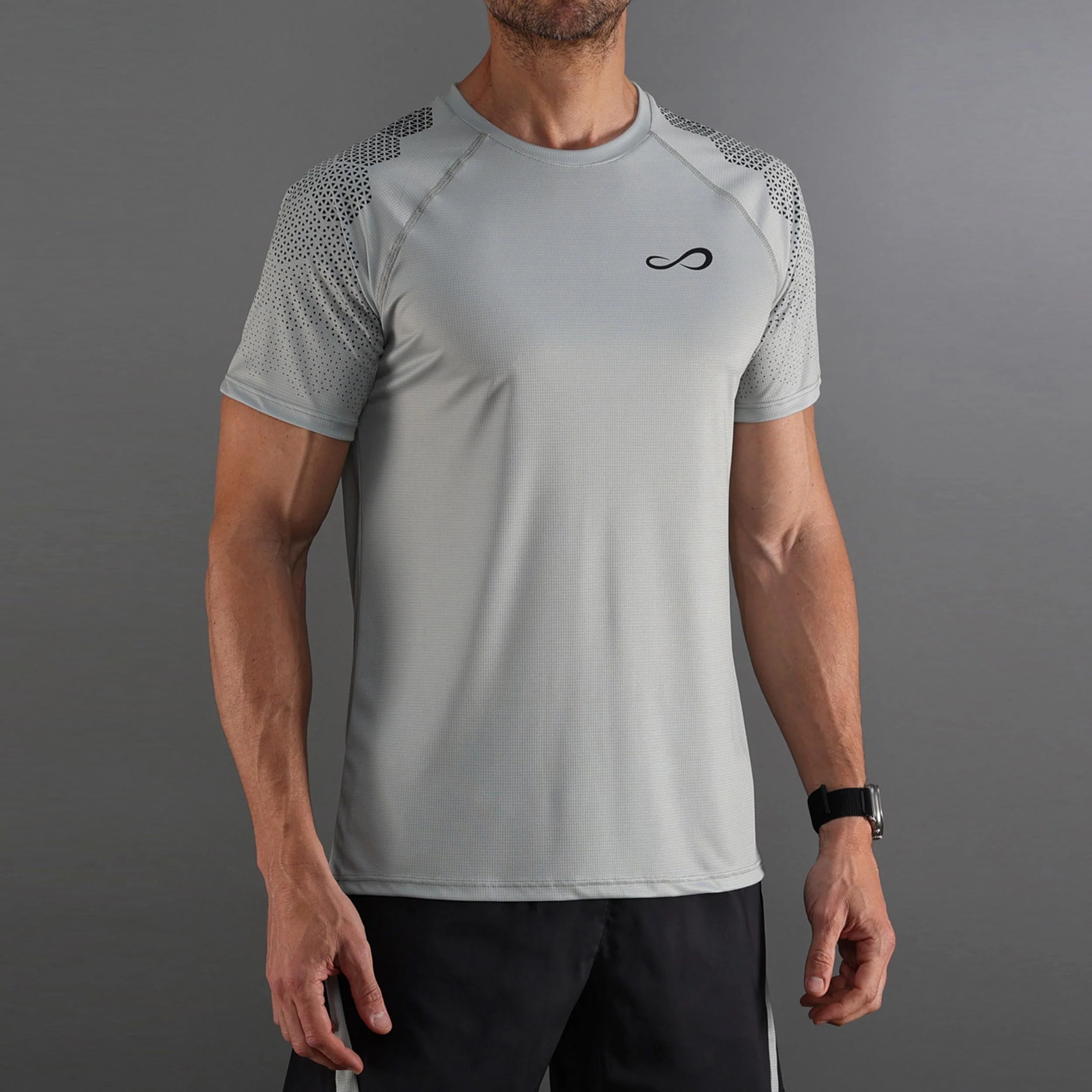 Feisty Hexagon T-shirt Hommes-gris clair