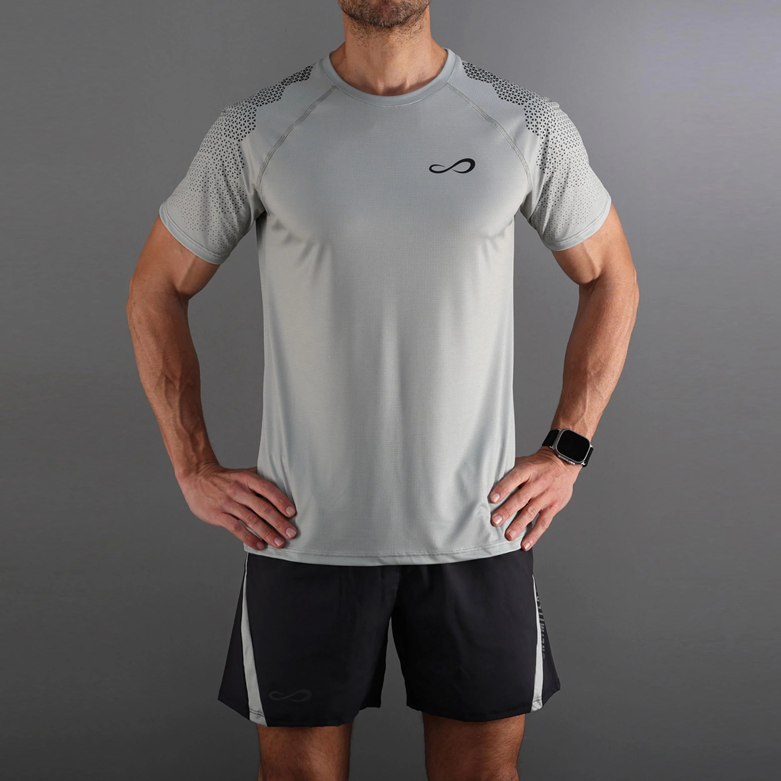 Feisty Hexagon T-shirt Hommes-gris clair - Image 4