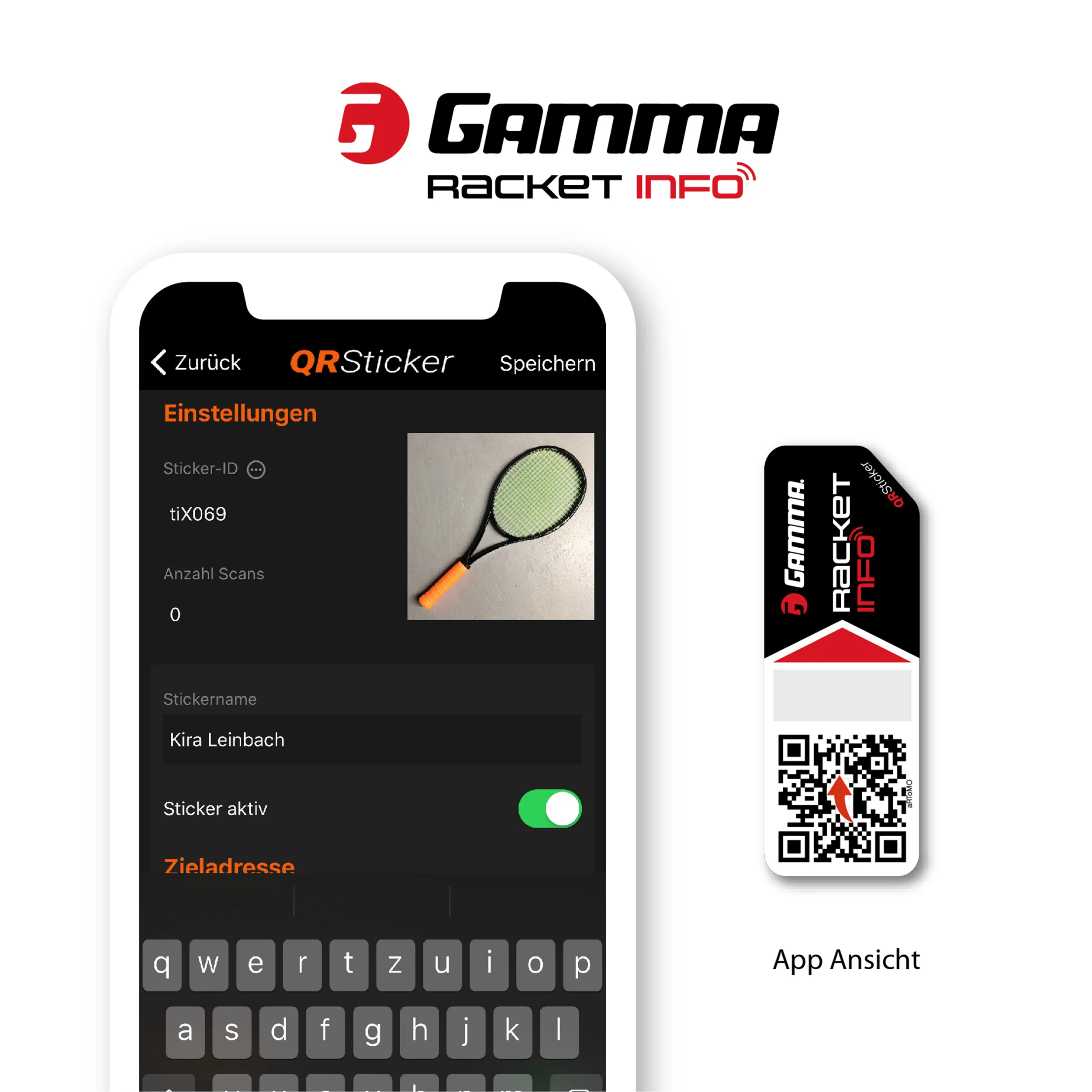 Gamma Racket Info Autocollants string Pack de 16 - Image 3