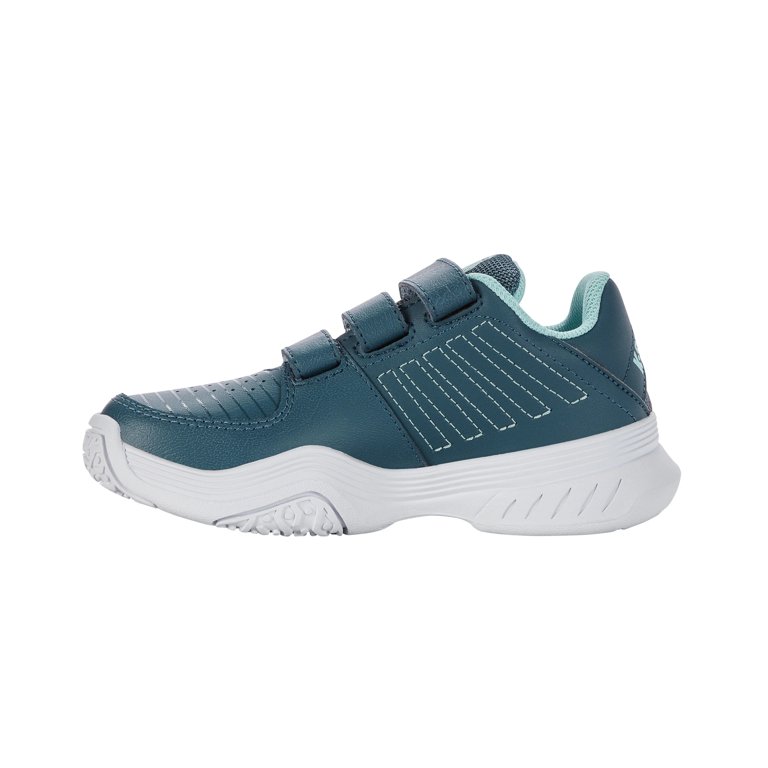 Court Express Strap Omni Chaussures Toutes Surfaces Enfants-Bleu Petrol, Blanc - Image 2