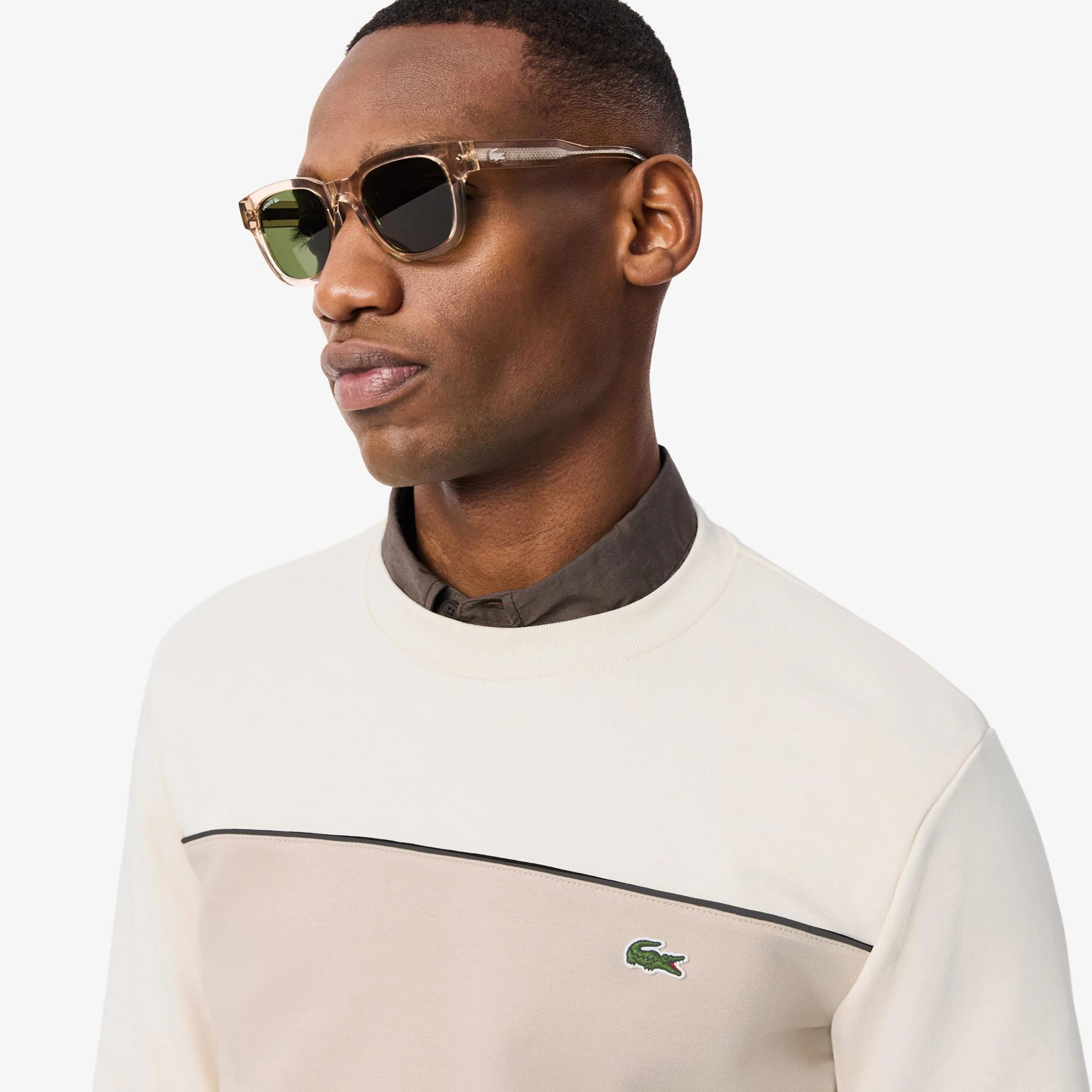Colorblock Sweat-shirt Hommes - crème, beige - Image 3