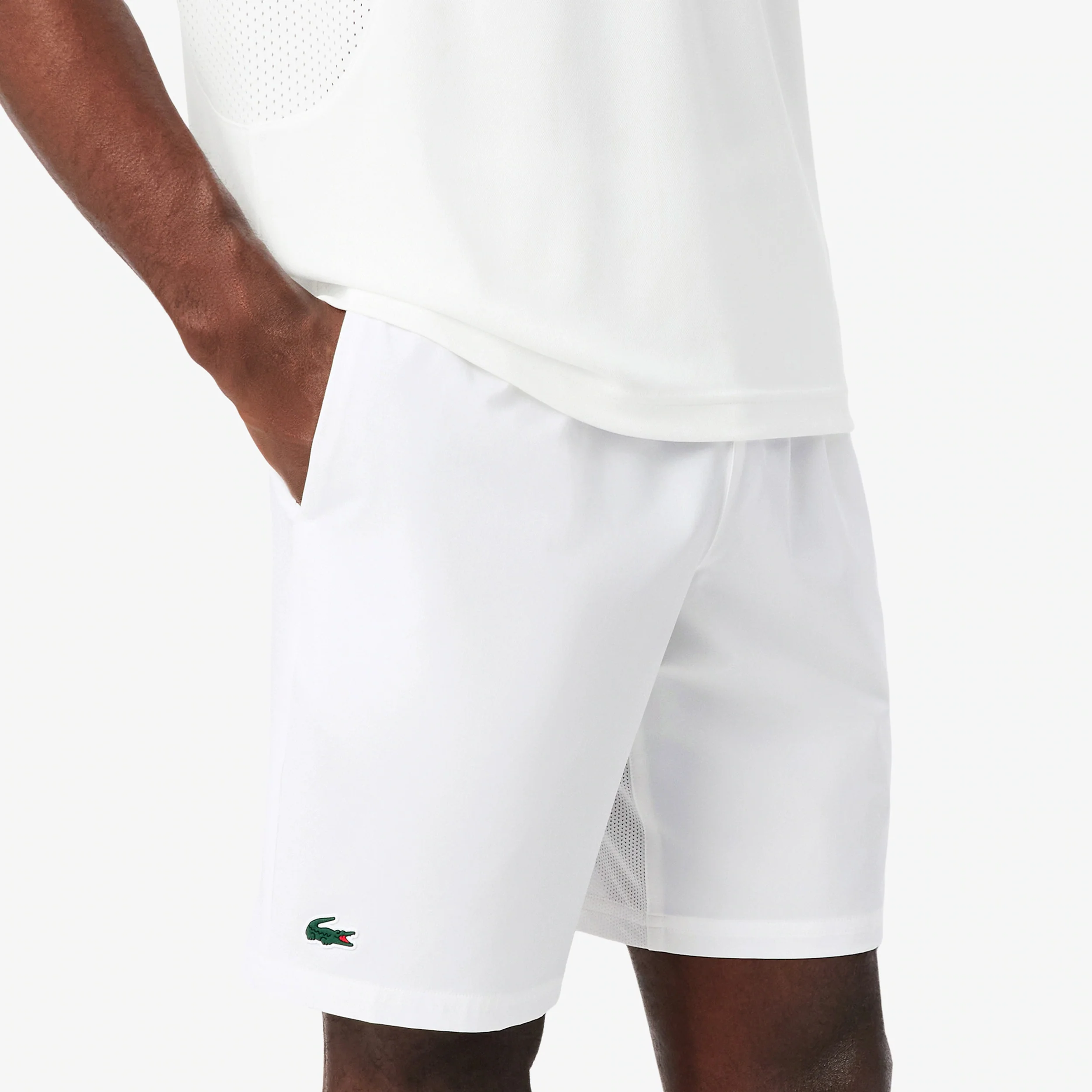 Djokovic Shorts Hommes - blanc, bleu foncé