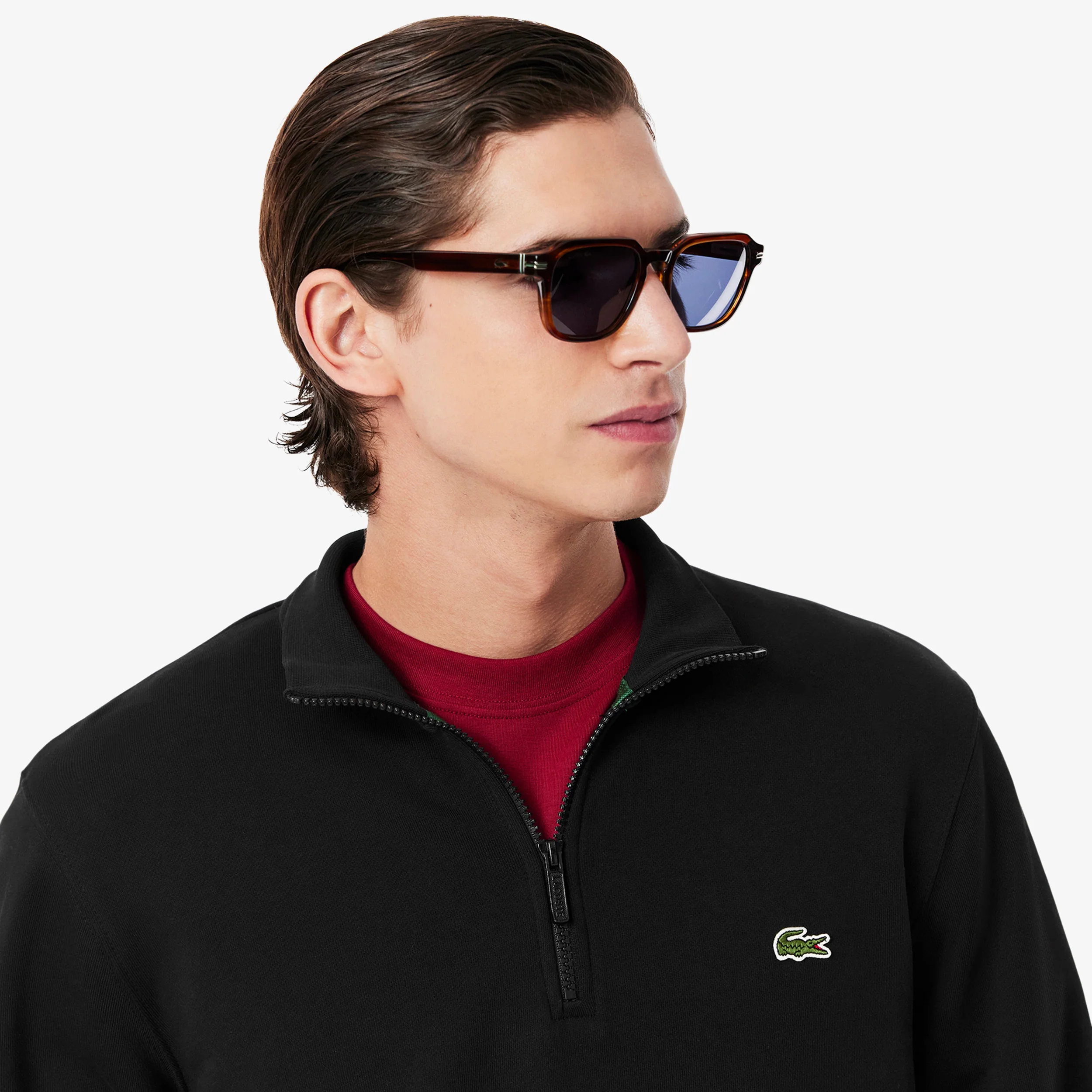 High Neck Sweat-shirt Hommes - noir - Image 6