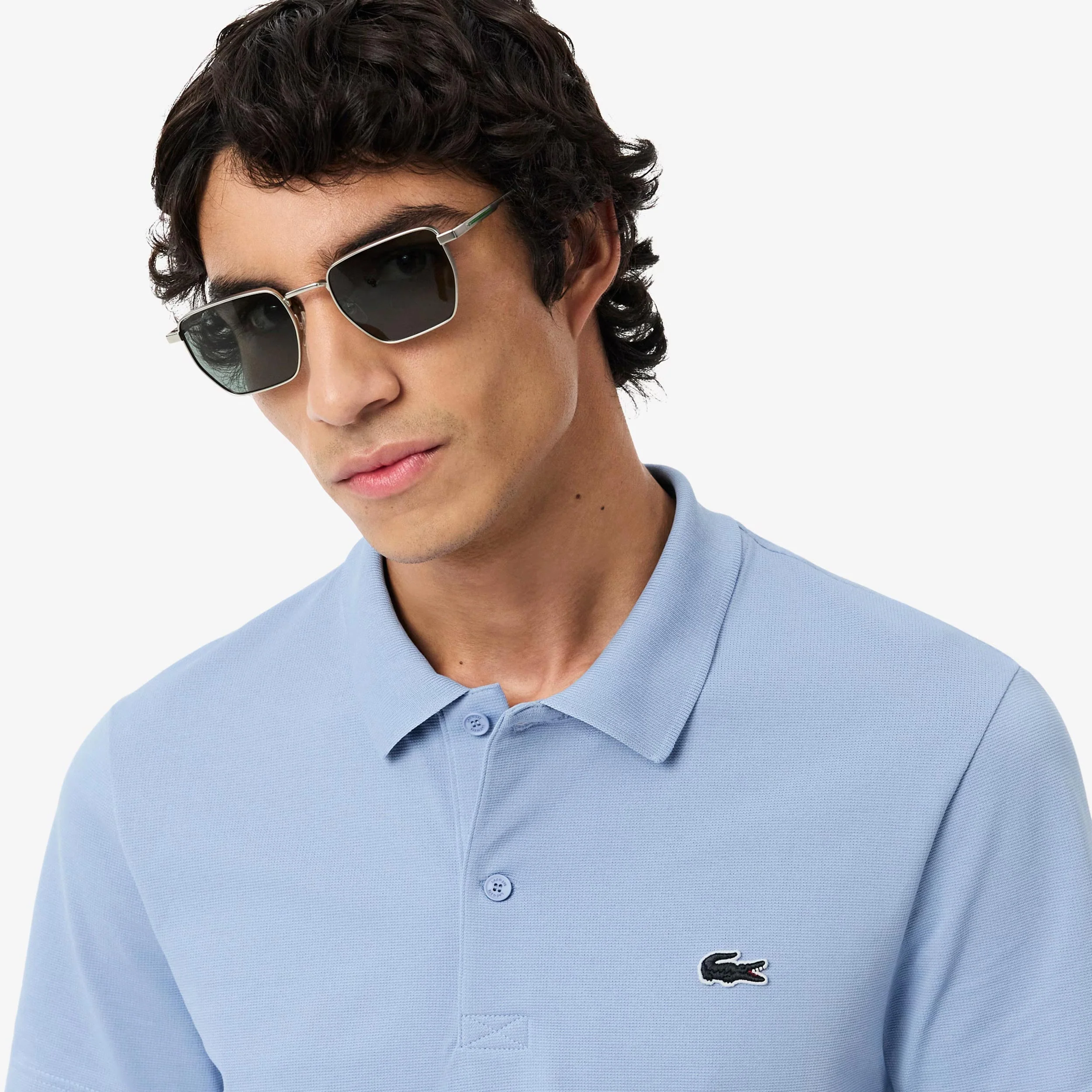 Polo Hommes - bleu gris, blanc - Image 4