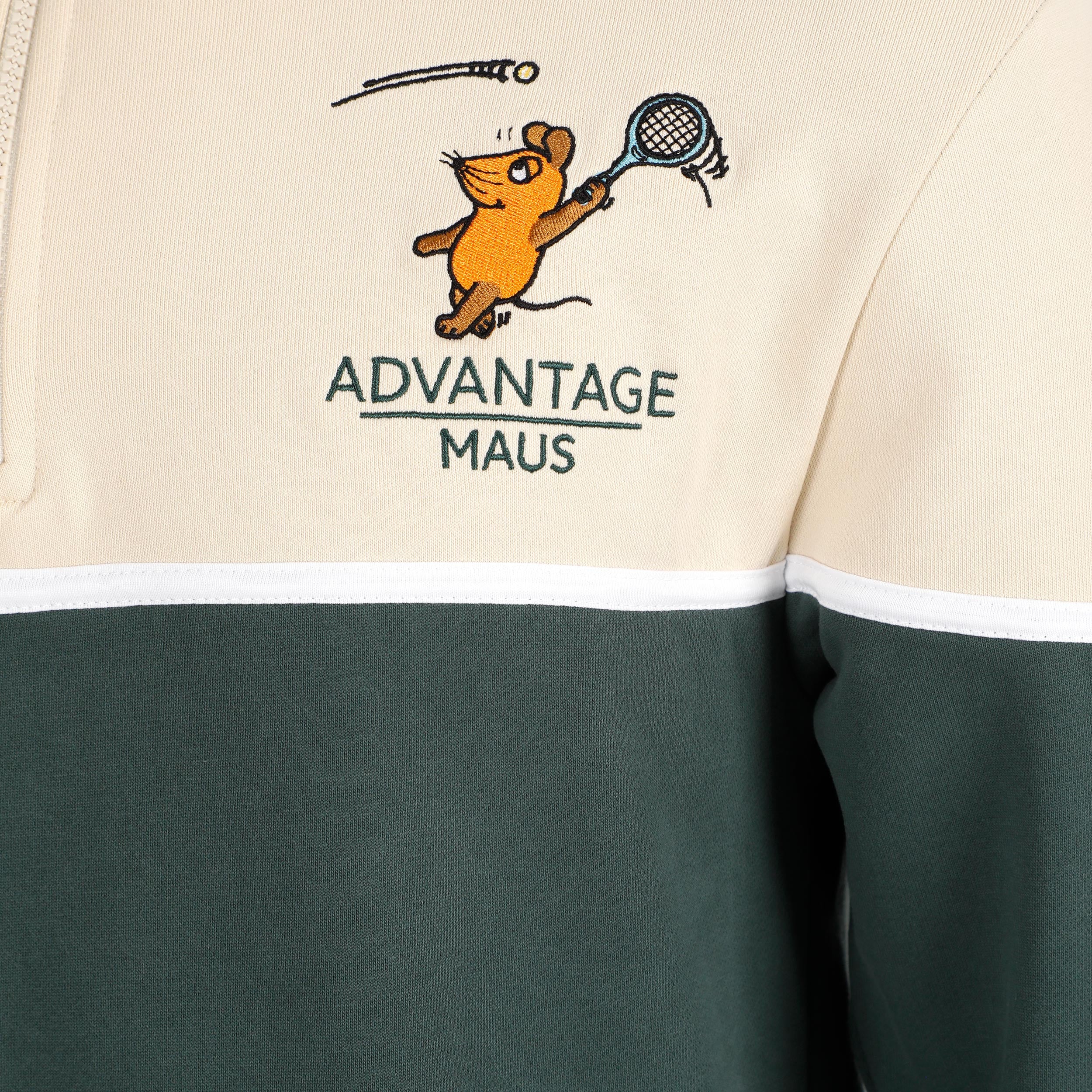 Maus Tennis Sweat-shirt Unisex - crème, vert - Image 3