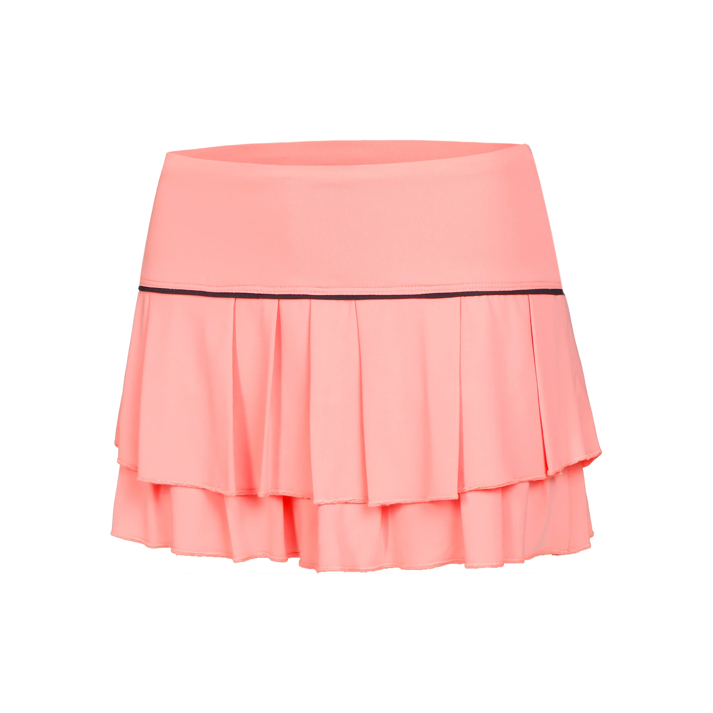 Pleat Tier With Piping Jupe Femmes-Abricot, Noir