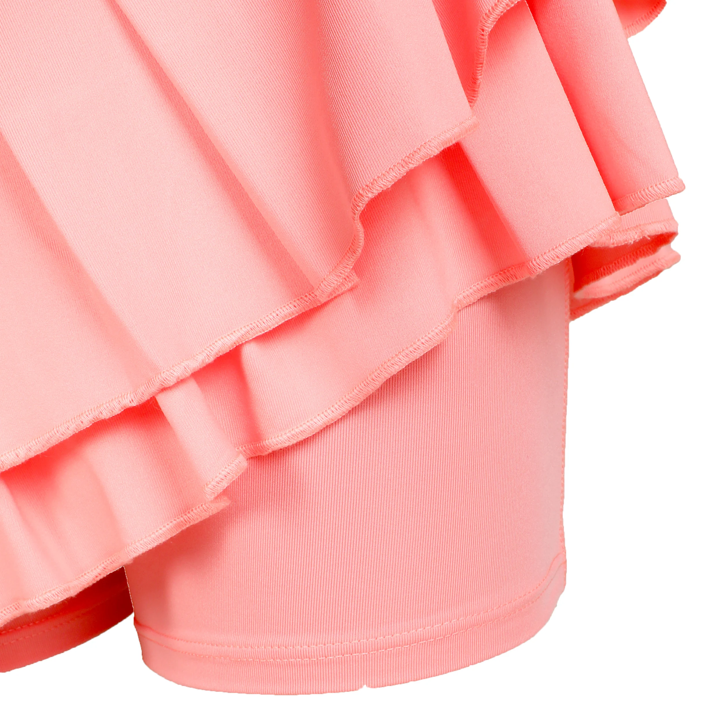 Pleat Tier With Piping Jupe Femmes-Abricot, Noir - Image 7