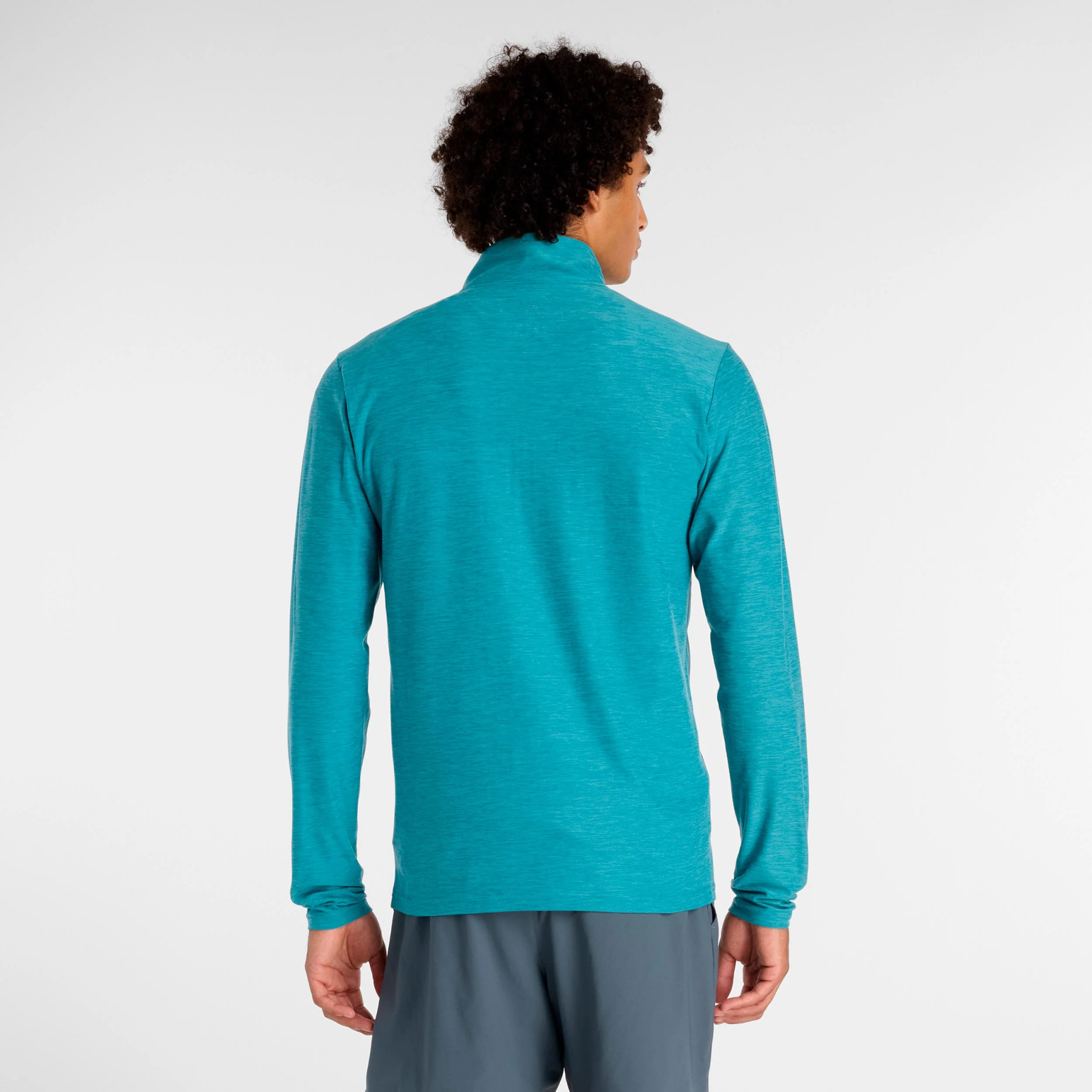 Space Dye 1/4 Zip Haut manches longues Hommes - turquoise - Image 2