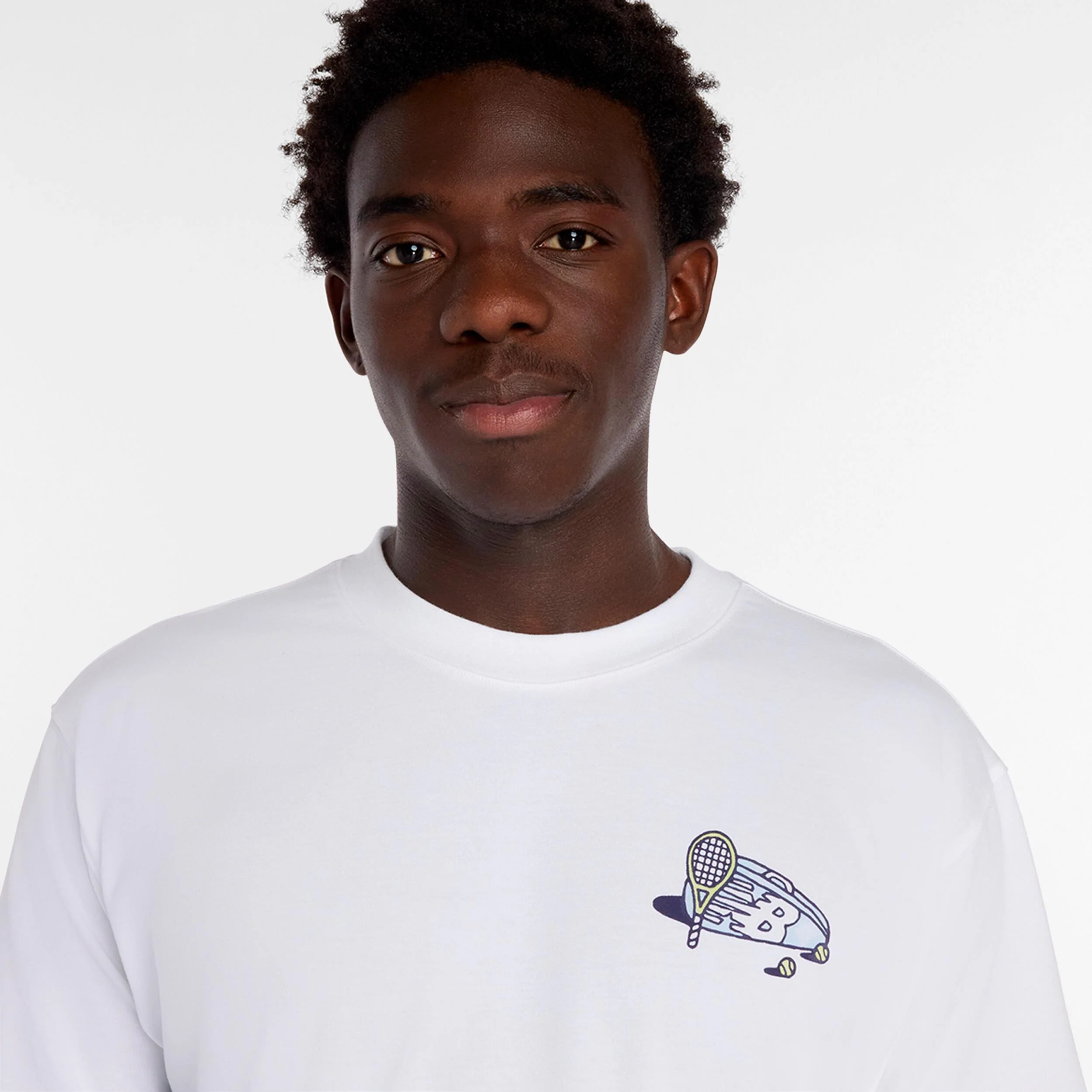 Tennis Graphic T Shirt T-shirt Hommes-blanc, noir - Image 4