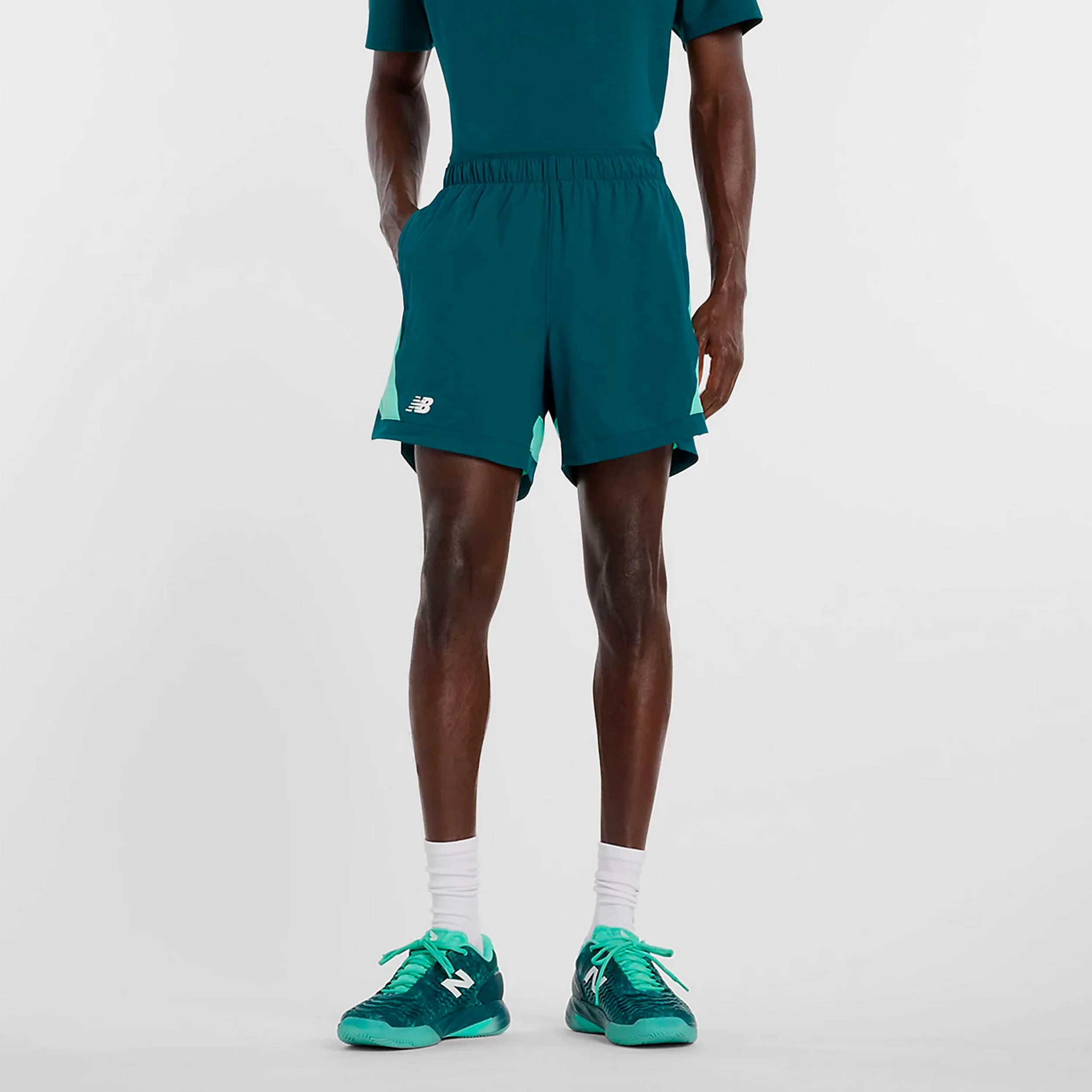 Tournament Novelty Shorts Hommes-bleu petrol, blanc