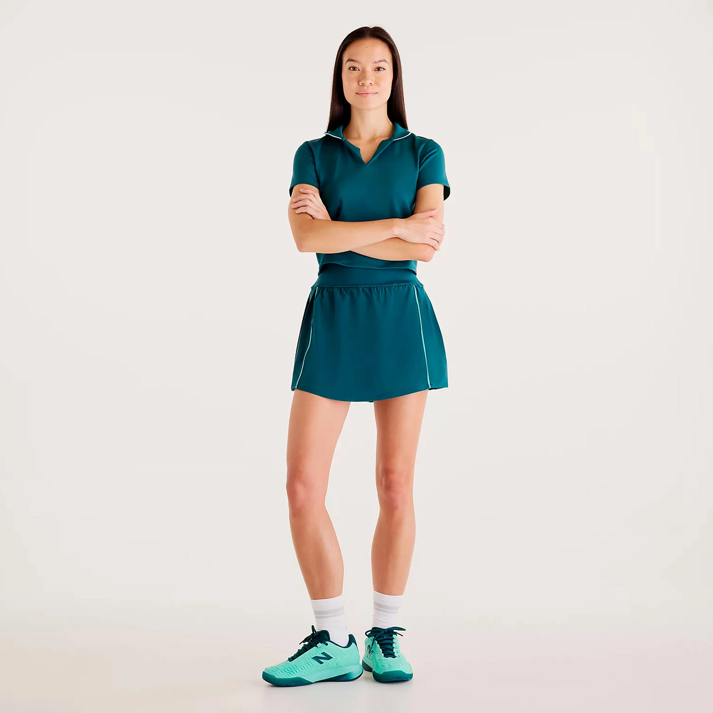 Tournament T-shirt Femmes-bleu petrol, blanc - Image 5