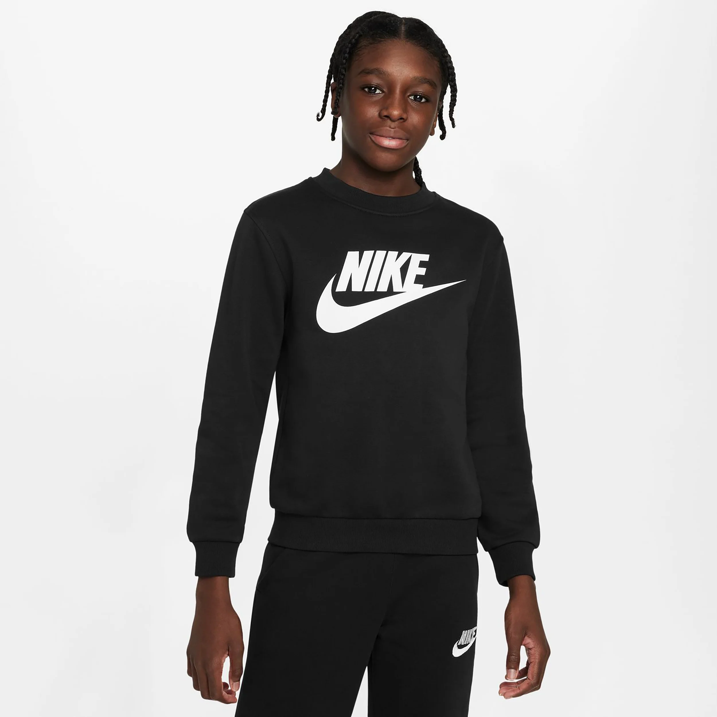 Club Fleece Crew Sweat-shirt Enfants-noir