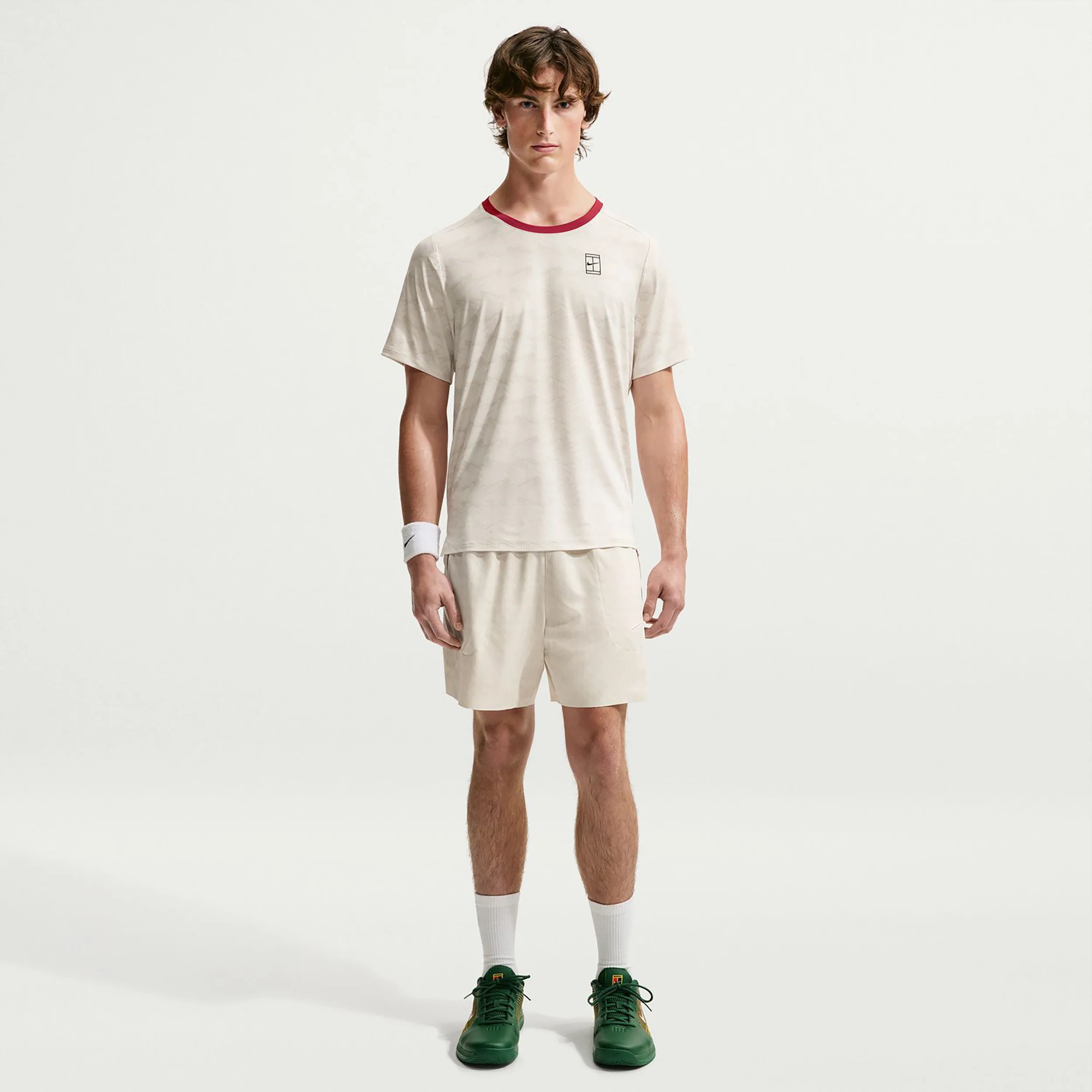 Court Advantage T-shirt Hommes - crème, rouge - Image 3