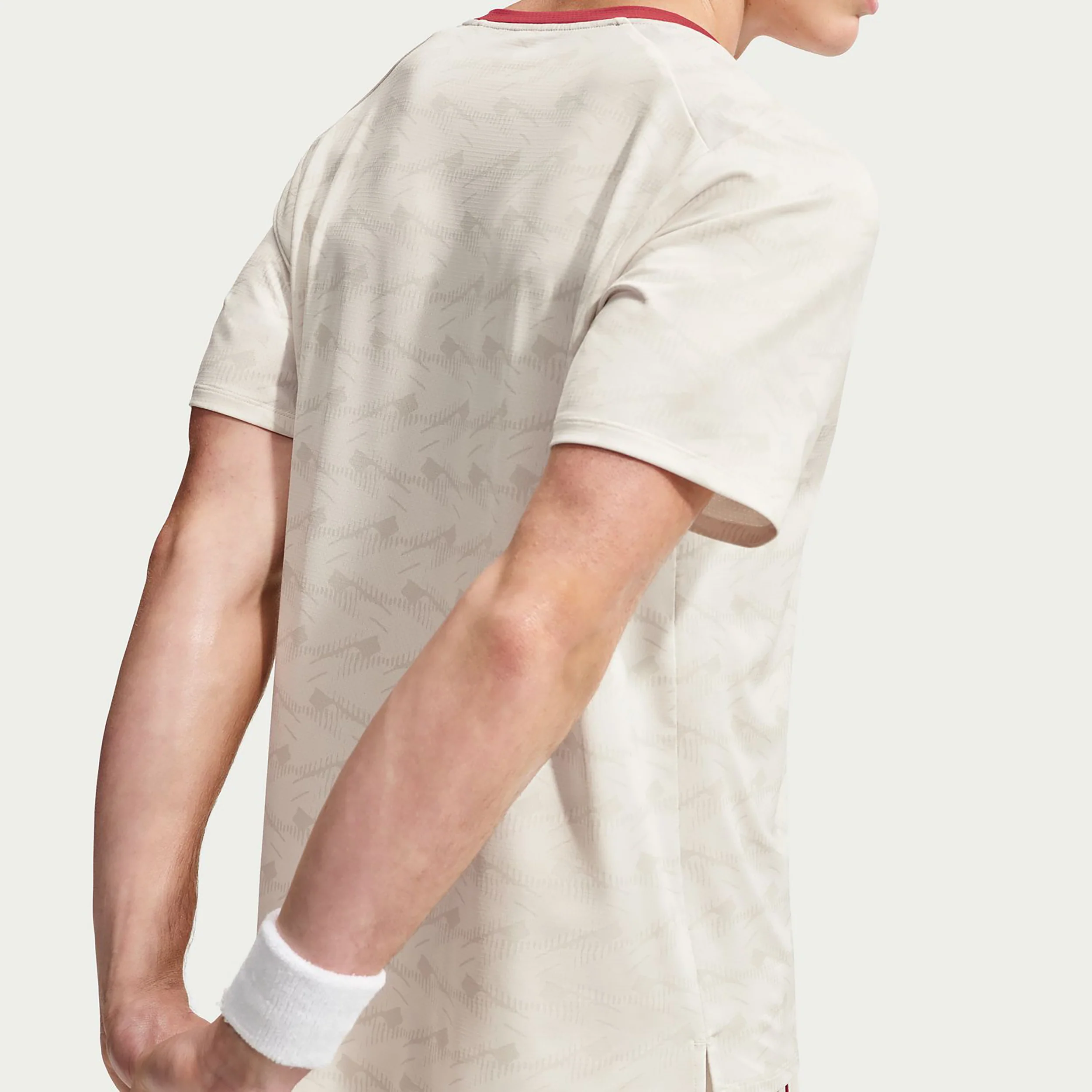 Court Advantage T-shirt Hommes - crème, rouge - Image 4