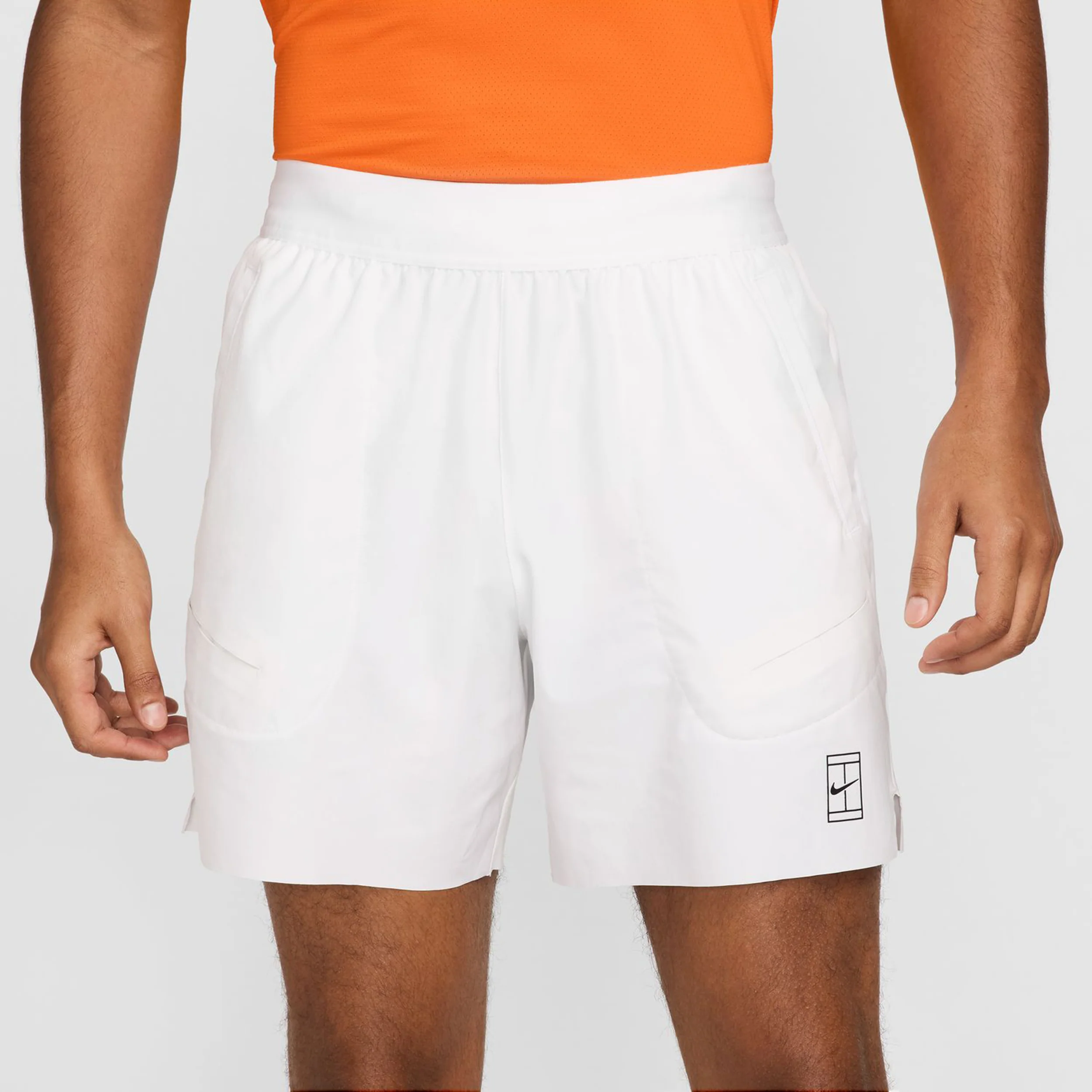 Court Dri-Fit Advantage 6in Shorts Hommes-Blanc,Noir - Image 6