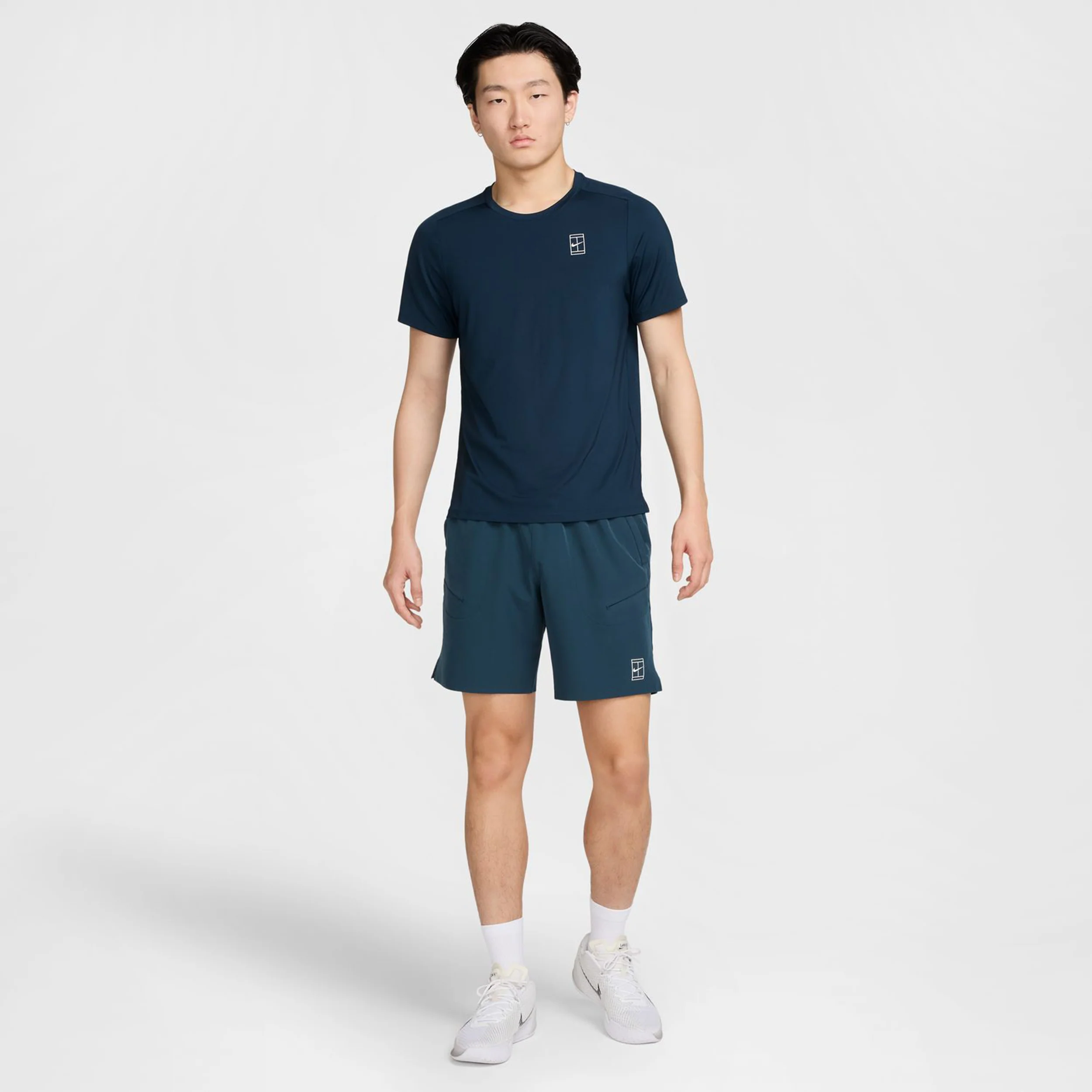 Court Dri-Fit Advantage T-shirt Hommes-Bleu Foncé,Blanc - Image 9