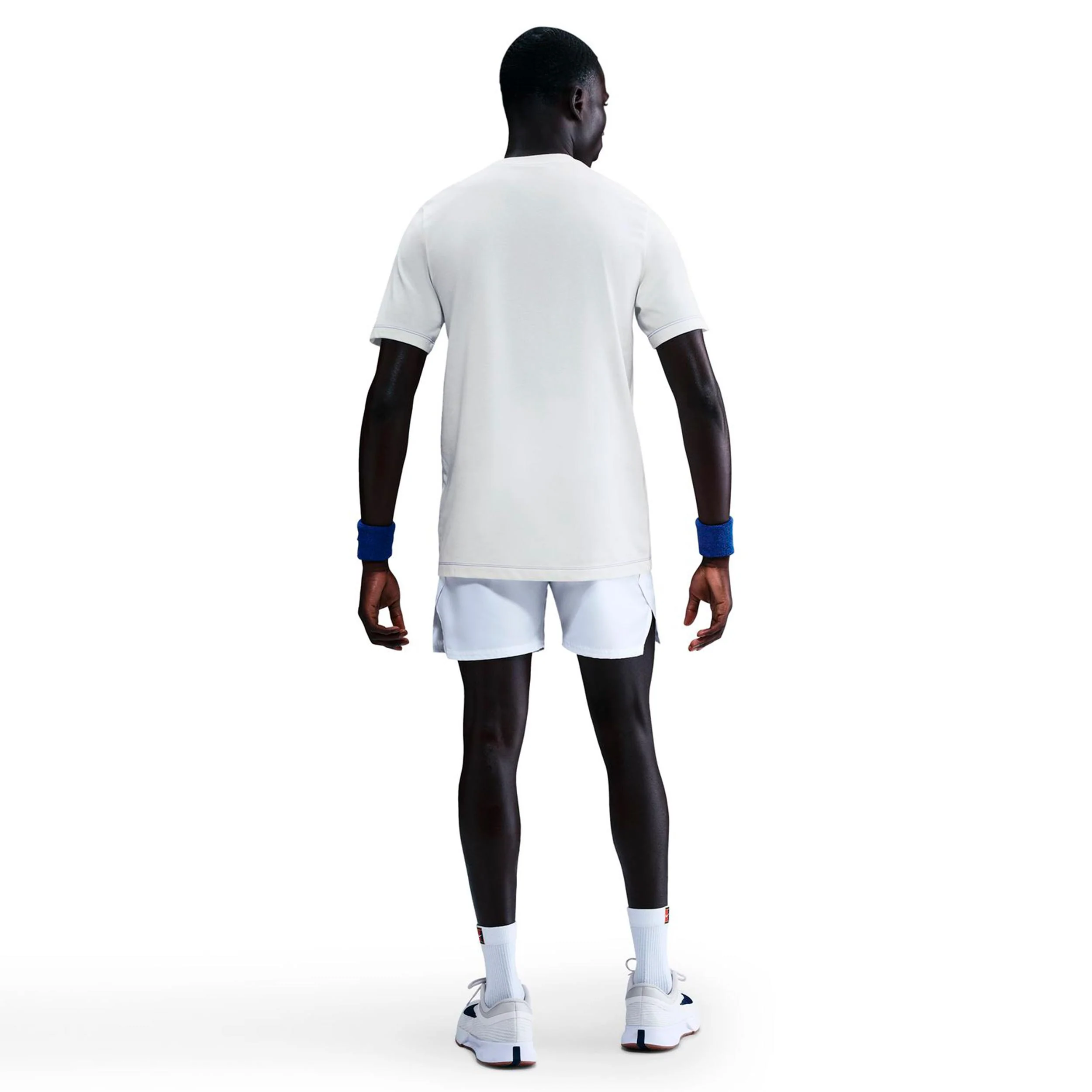 Court Dri-Fit T-shirt Hommes-crème, bleu - Image 3
