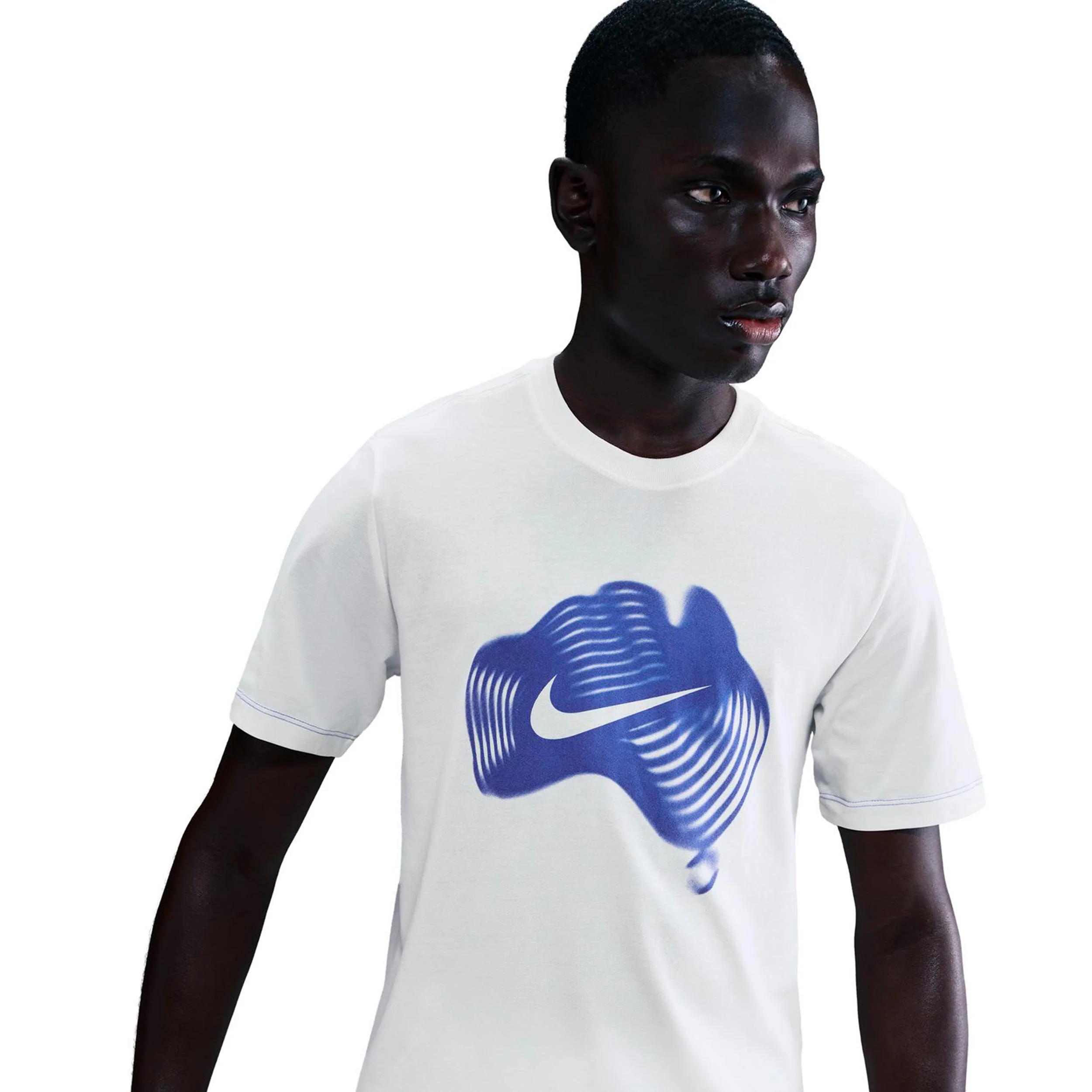 Court Dri-Fit T-shirt Hommes-crème, bleu - Image 4