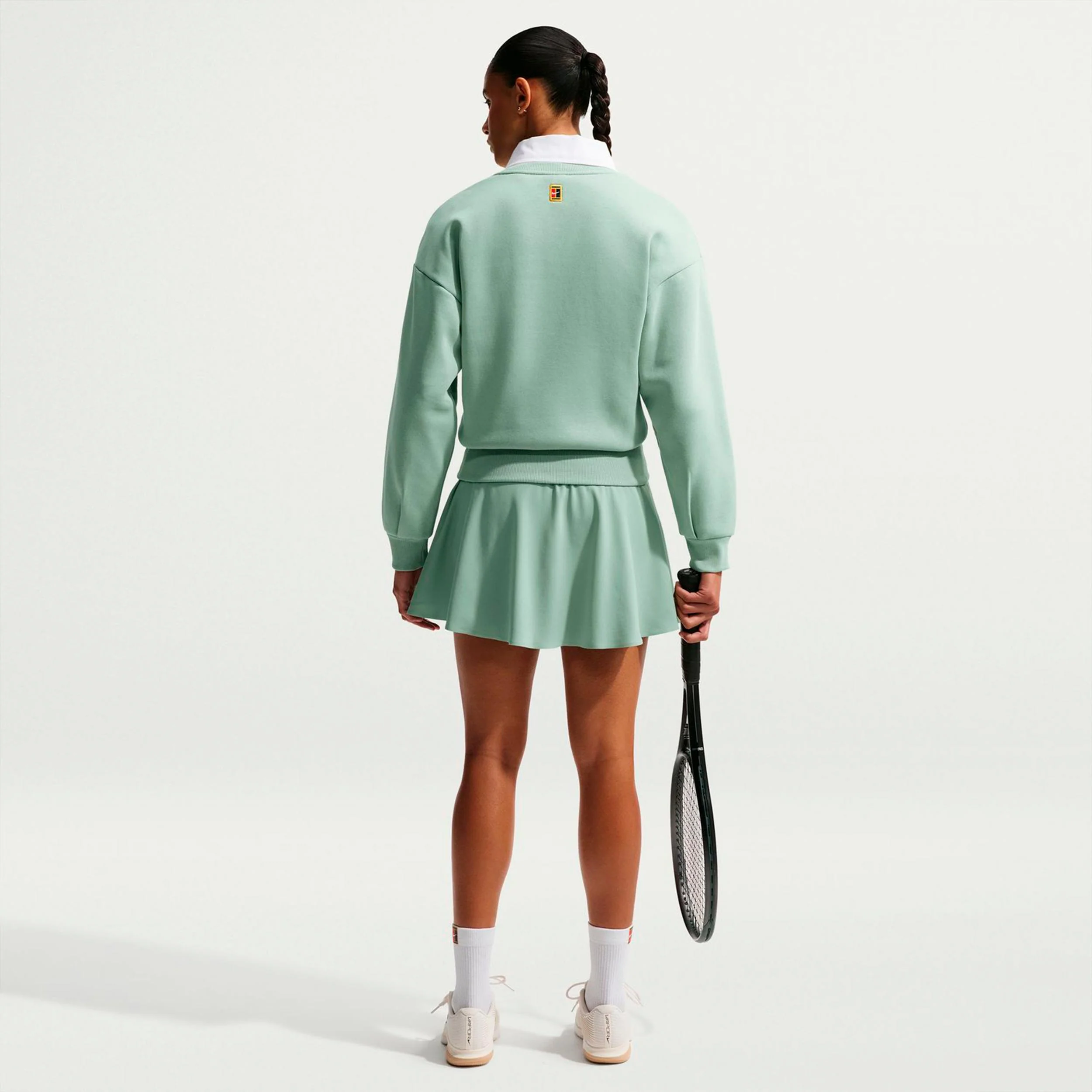 Court Fleece Crew Sweat-shirt Femmes - vert gris, vert - Image 3