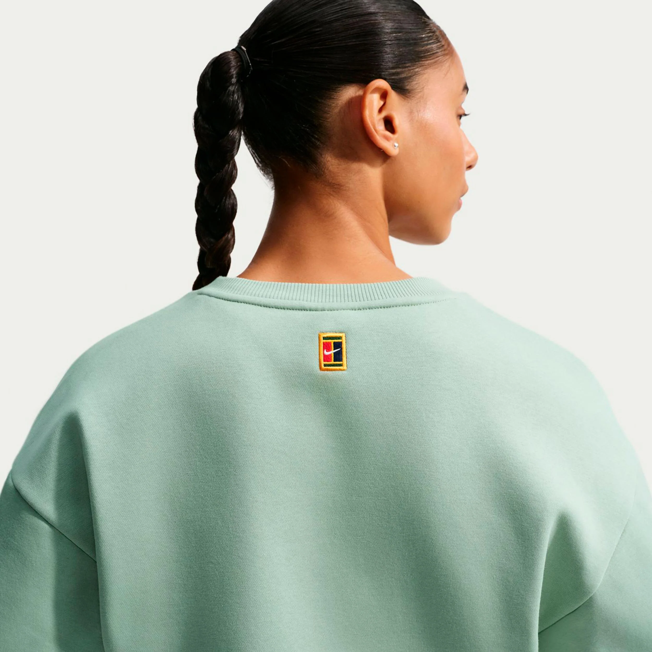 Court Fleece Crew Sweat-shirt Femmes - vert gris, vert - Image 5