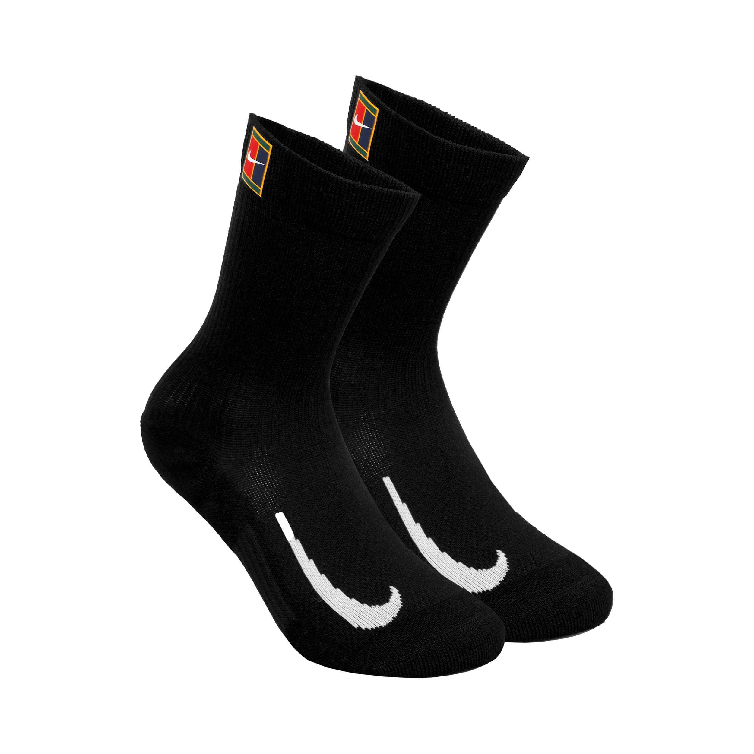 Court Multiplier Cushioned Chaussettes De Tennis Pack De 2 Unités-Noir,Blanc