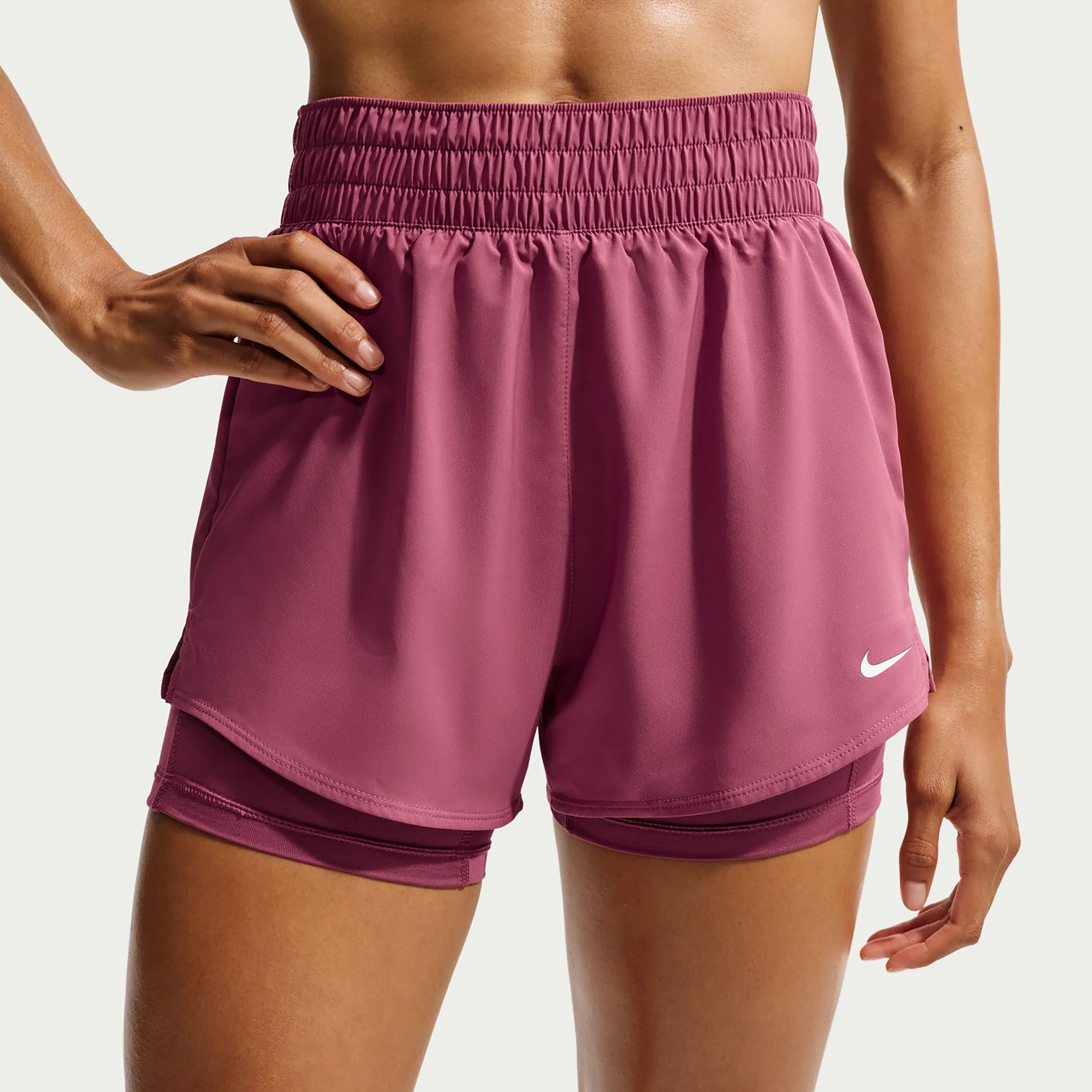 Dri-Fit One High Rise 2in1 3in Shorts Femmes - mauve