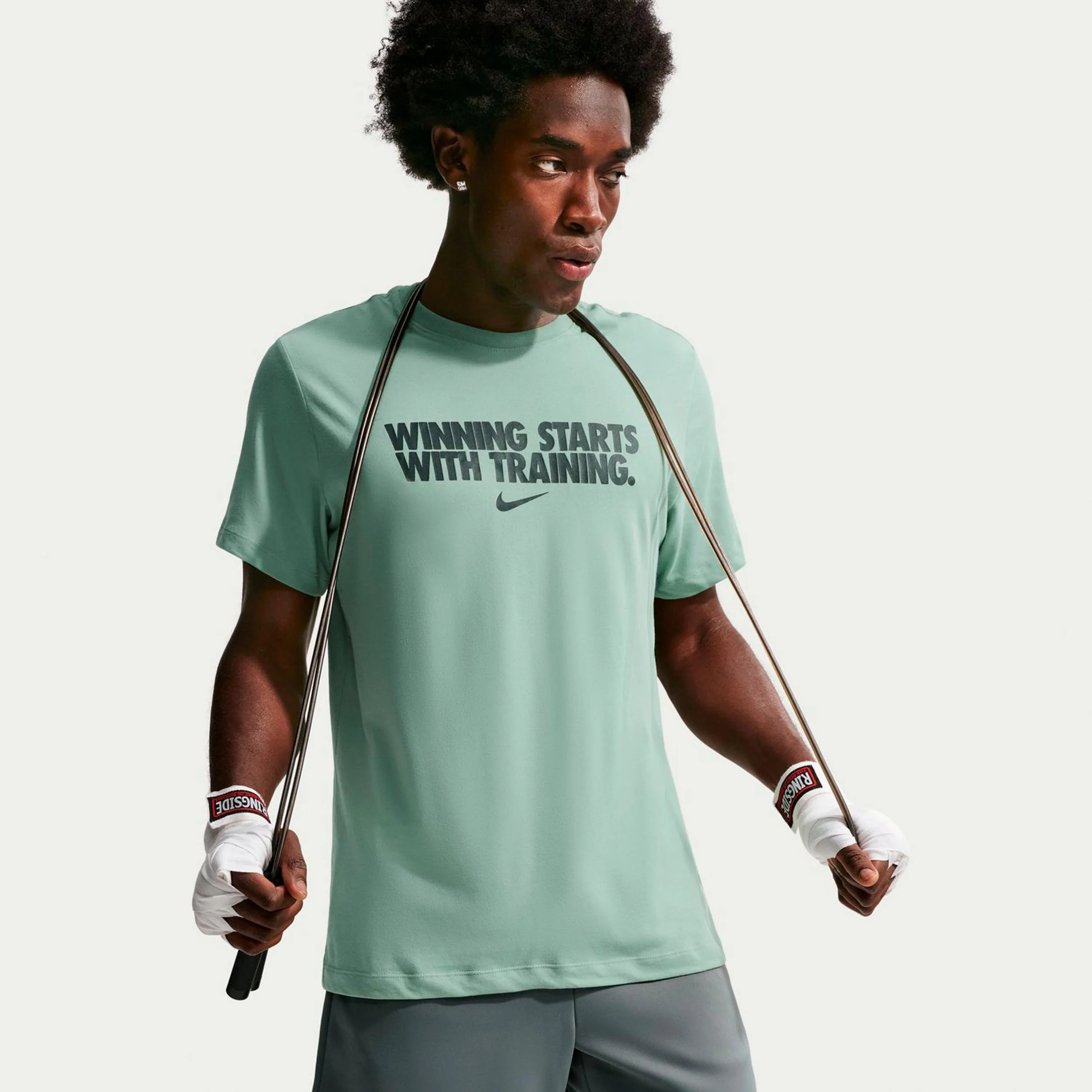 Dri-Fit Winning T-shirt Hommes - vert gris, gris
