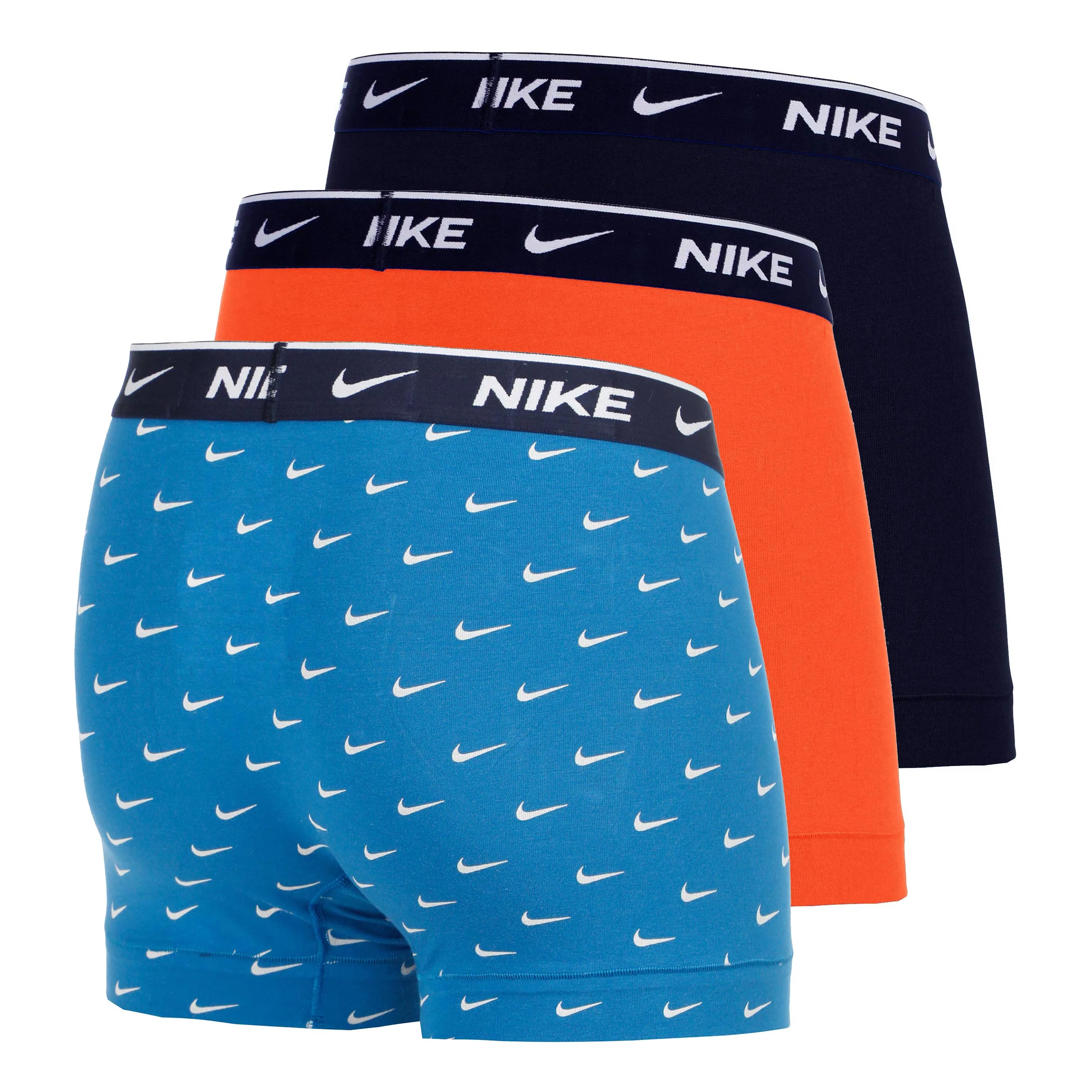 Essential Cotton Stretch Trunk Caleçon Pack de 3 Hommes - bleu clair, orange - Image 2