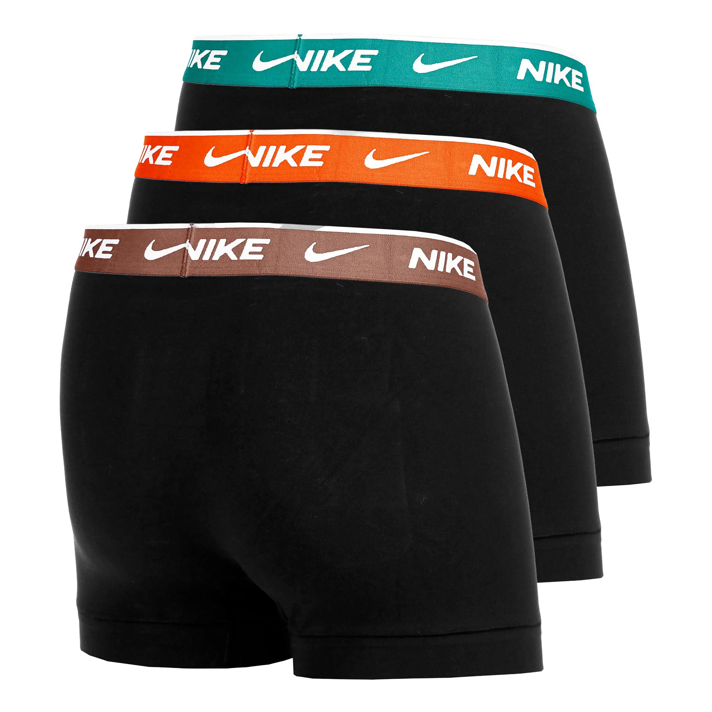 Essential Cotton Stretch Trunk Caleçon Pack de 3 Hommes - noir, orange - Image 2