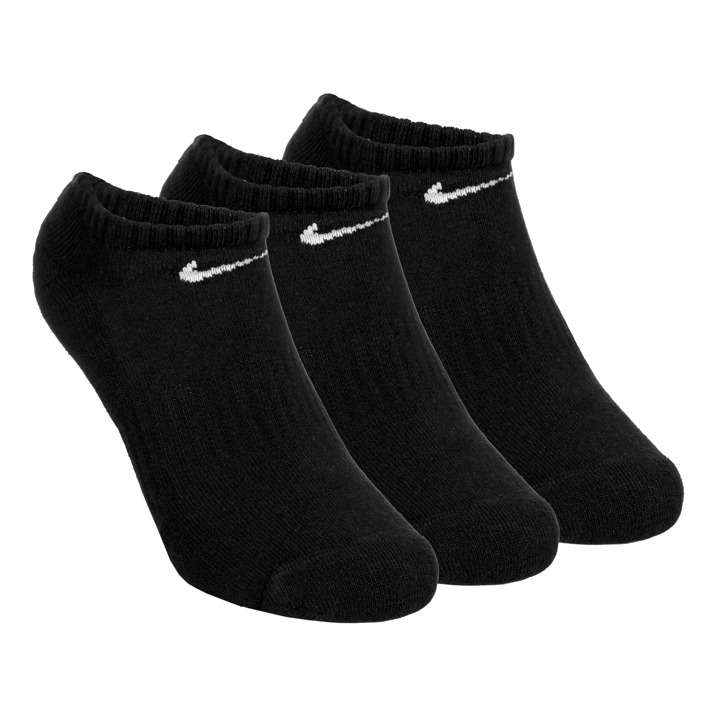 Everyday Lightweight No Show Chaussettes de tennis Pack de 3 Unisex - noir, blanc