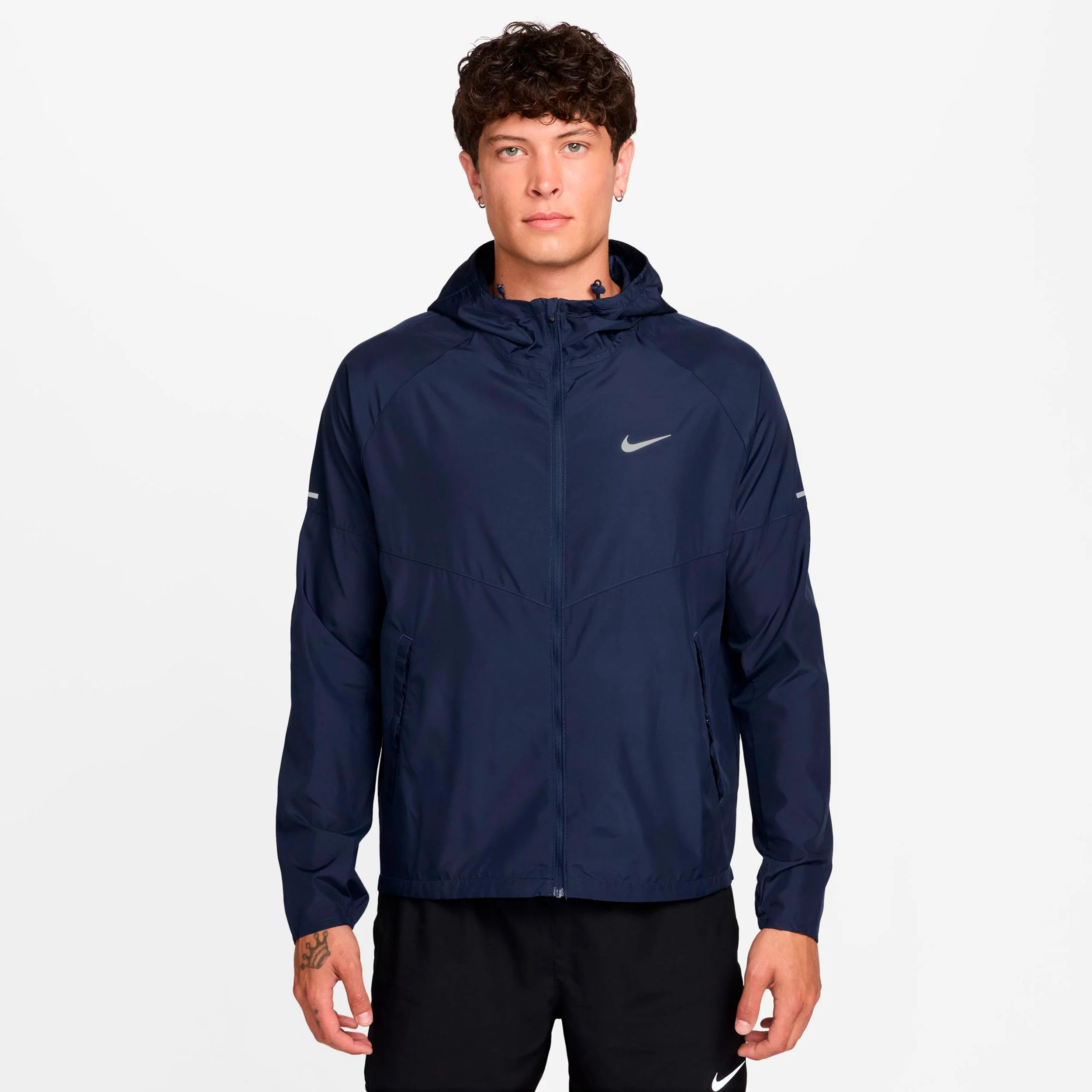 Miler Veste running Hommes - bleu foncé, argent