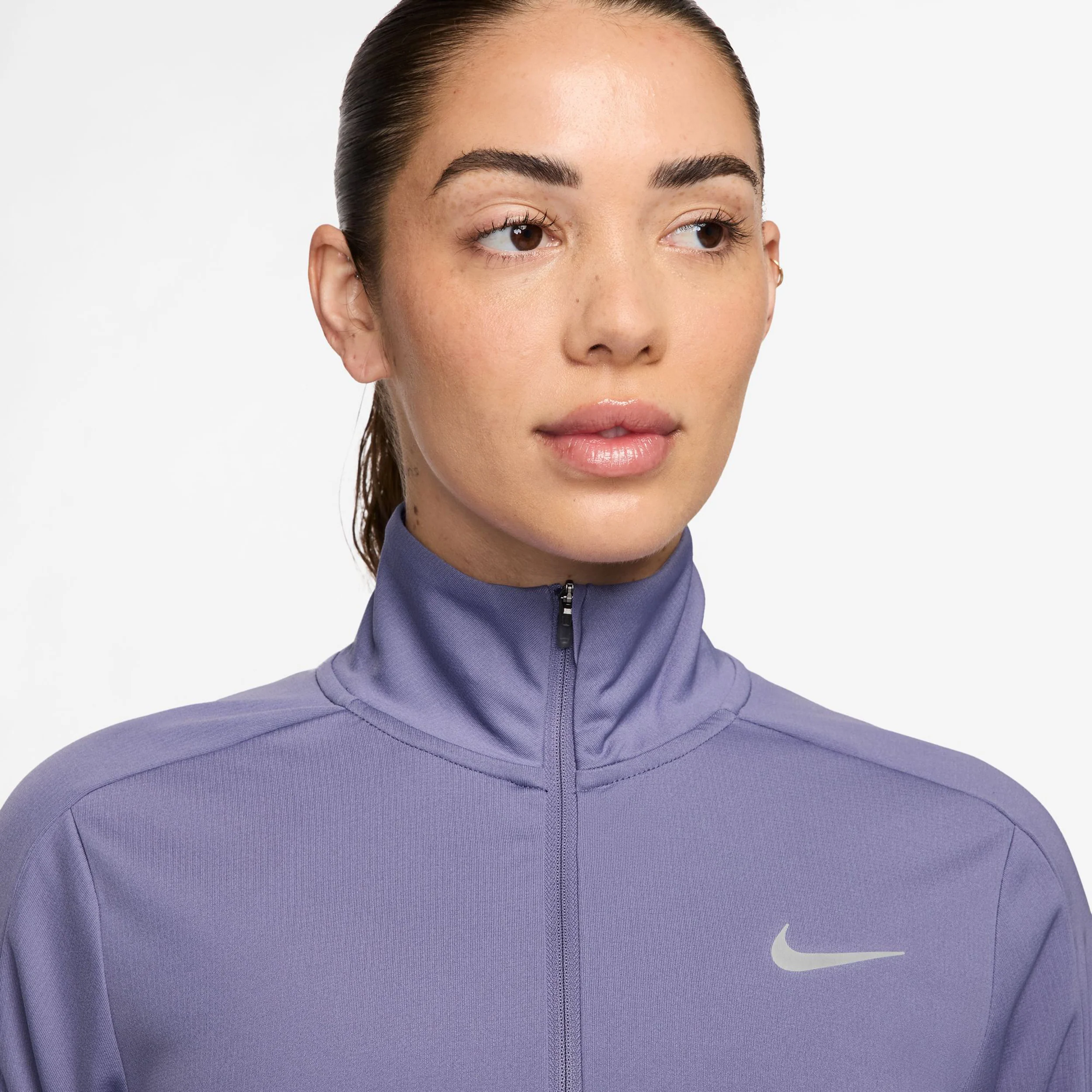 Pacer 1/4 Zip Haut Manches Longues Femmes-Bleu Gris - Image 3