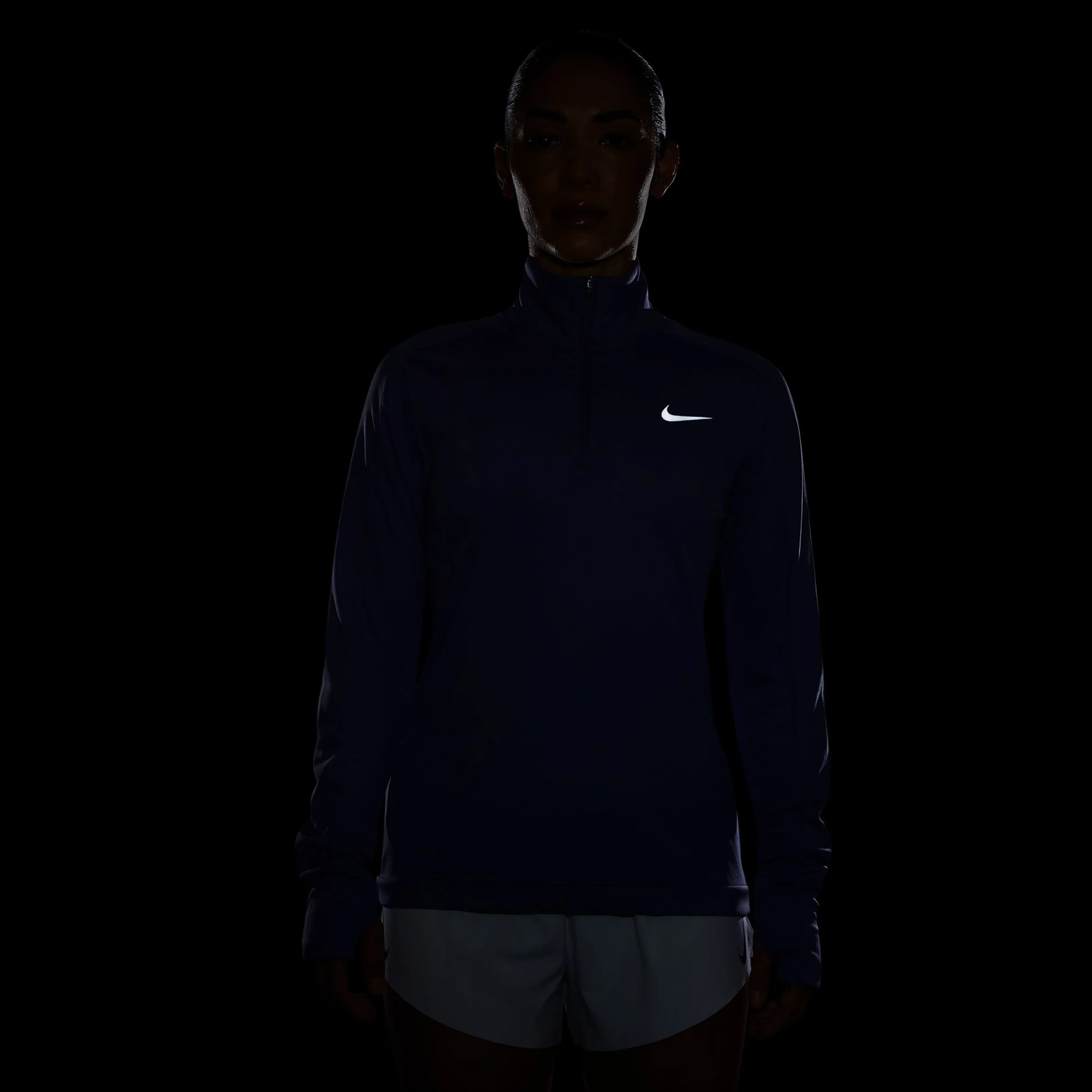 Pacer 1/4 Zip Haut Manches Longues Femmes-Bleu Gris - Image 4