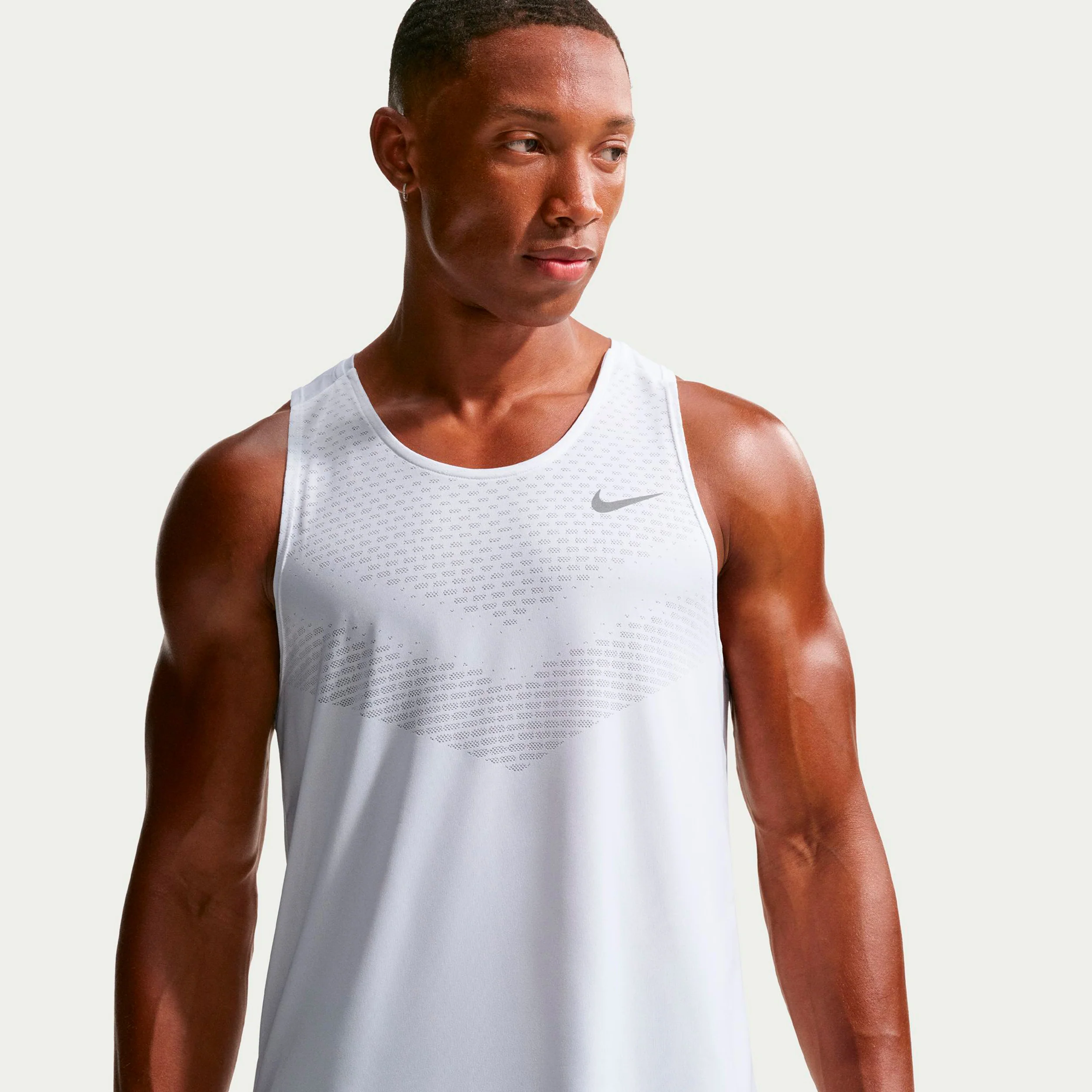 Stride Maillot de course Hommes - blanc, argent