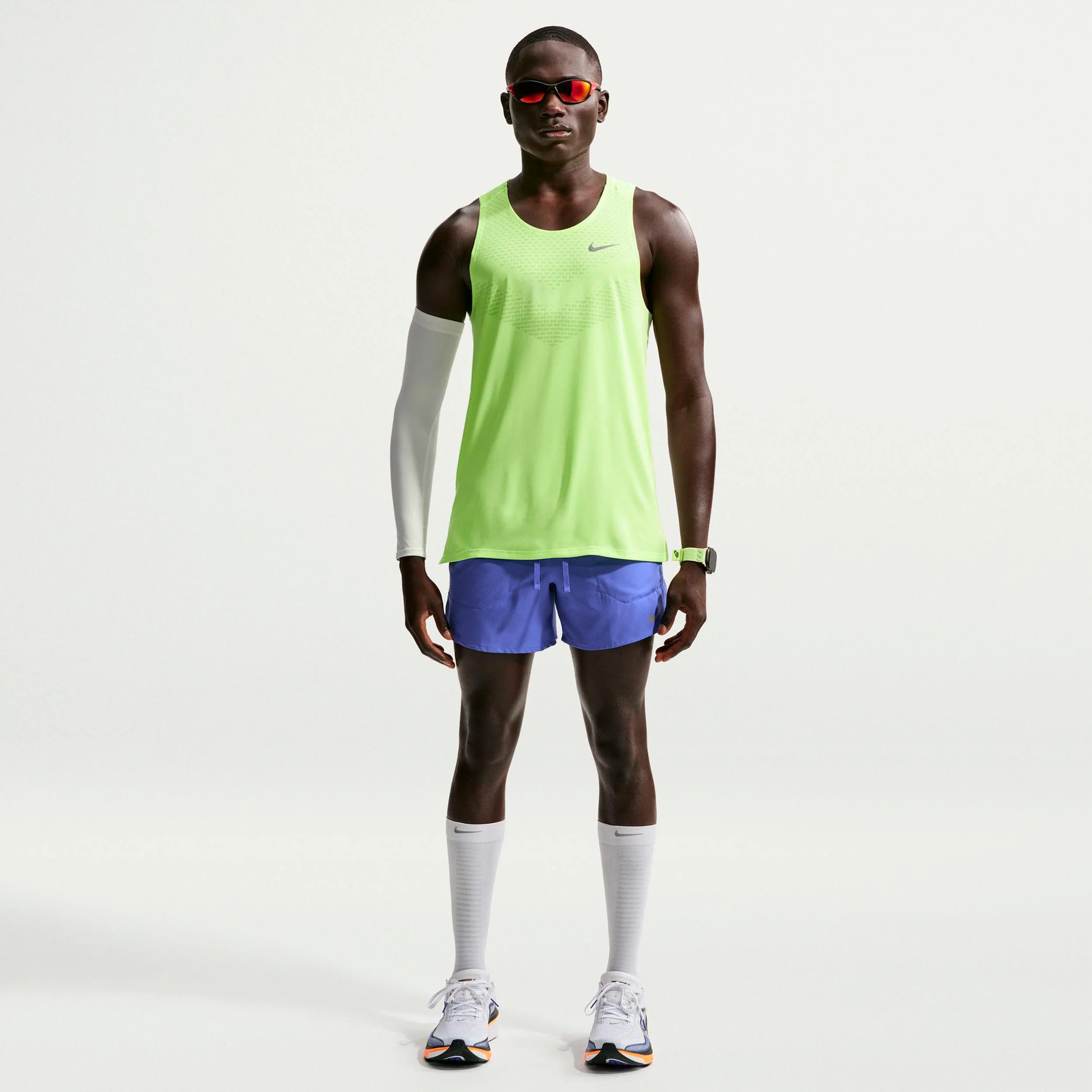 Stride Maillot de course Hommes - jaunes fluo, argent - Image 2